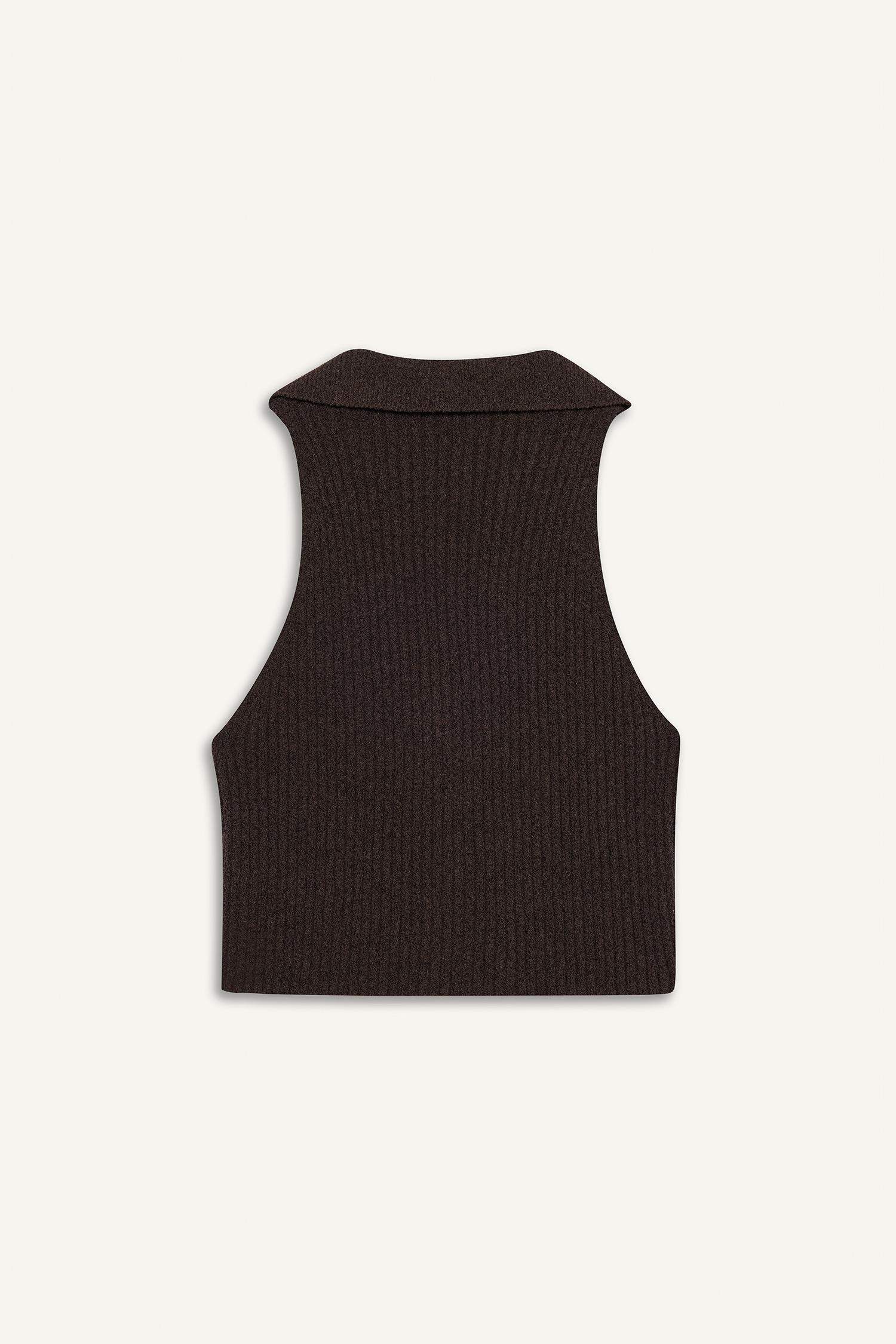 Slim Fit Dar Kesim Düğmeli Triko Yelek