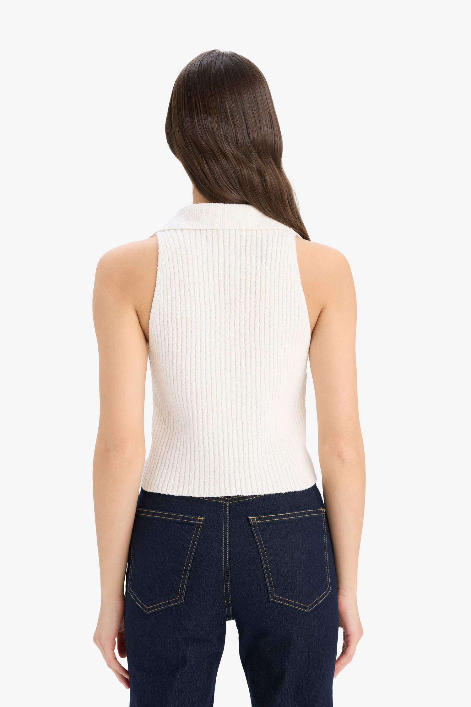 Slim Fit Dar Kesim Düğmeli Triko Yelek