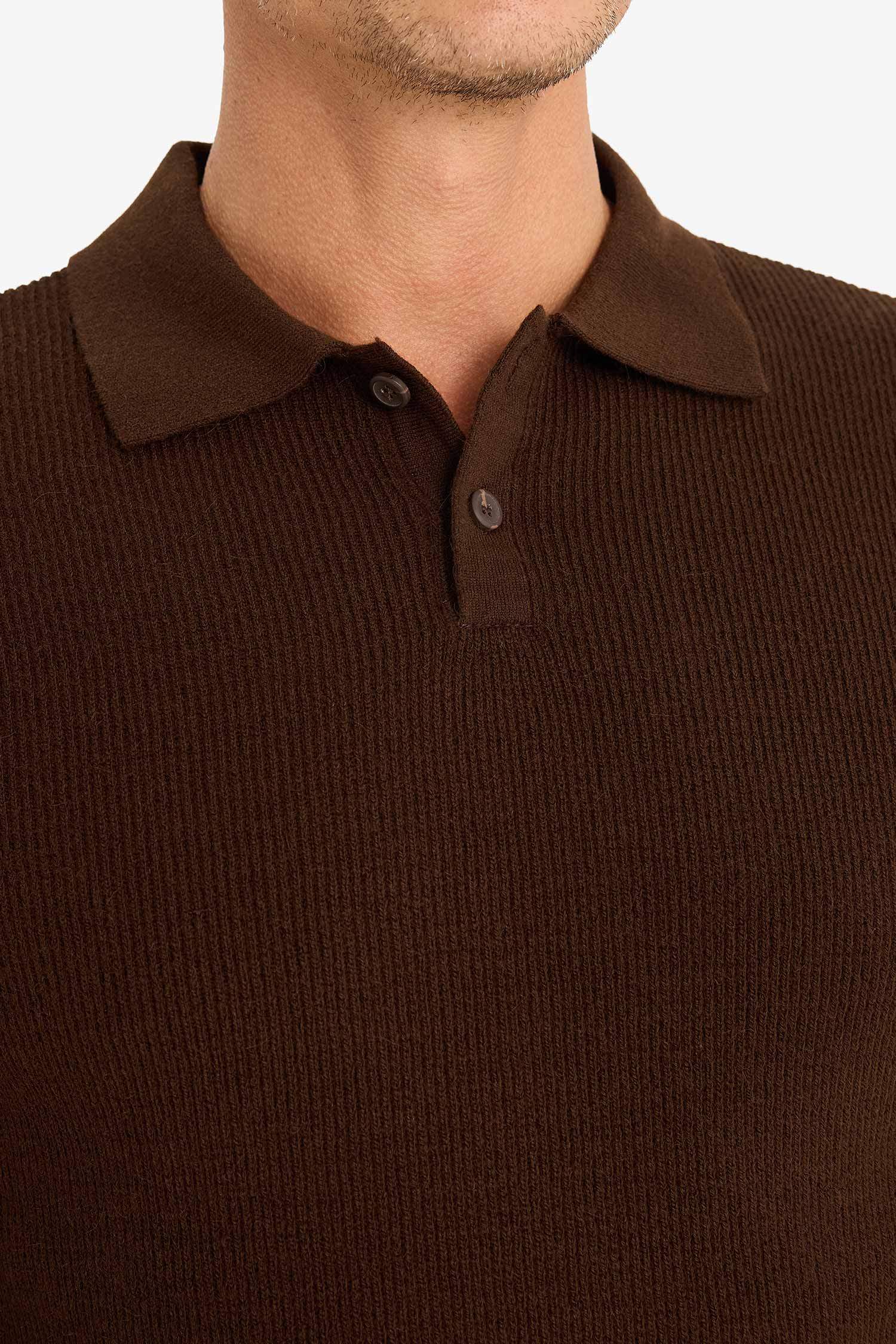 بلوز تريكو قصة عادية بياخة بولو