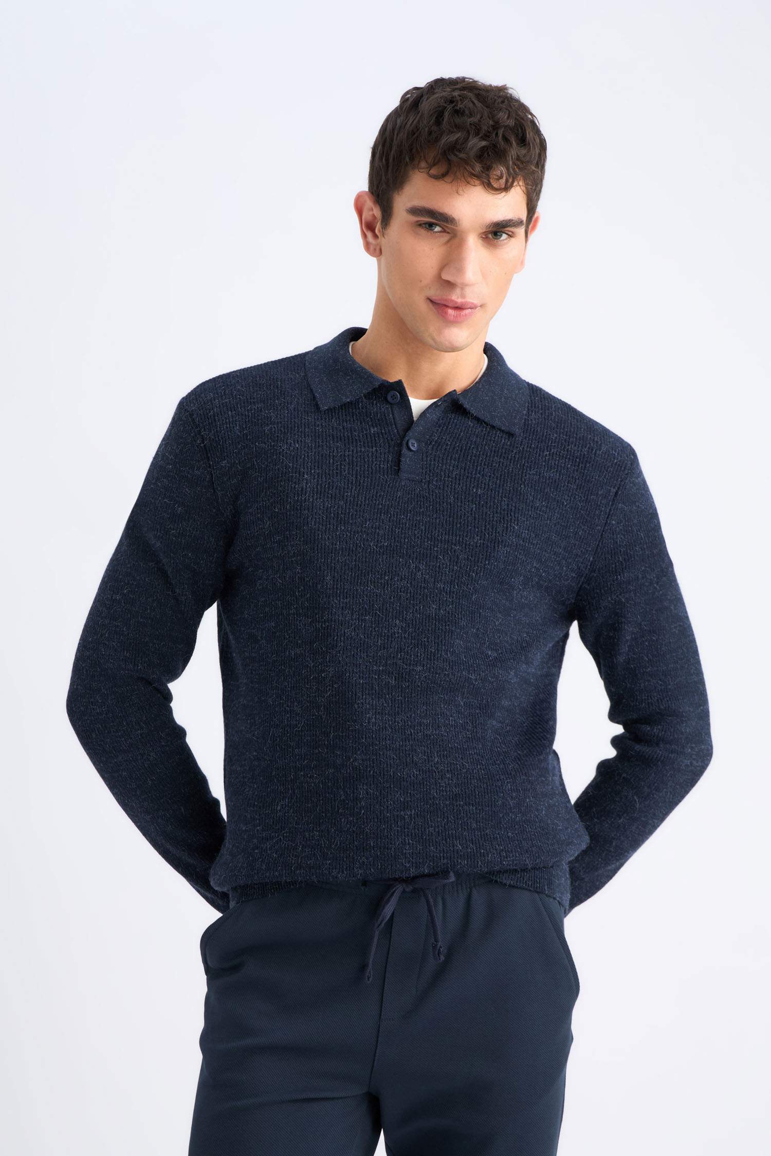 Standart Fit Polo Yaka Triko Kazak