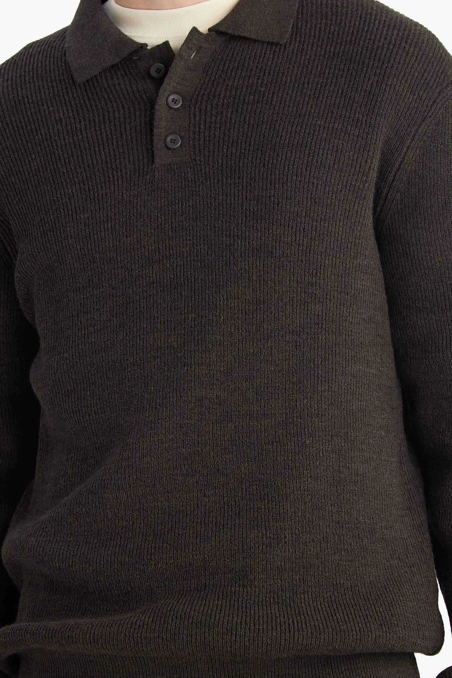 Standart Fit Polo Yaka Triko Kazak