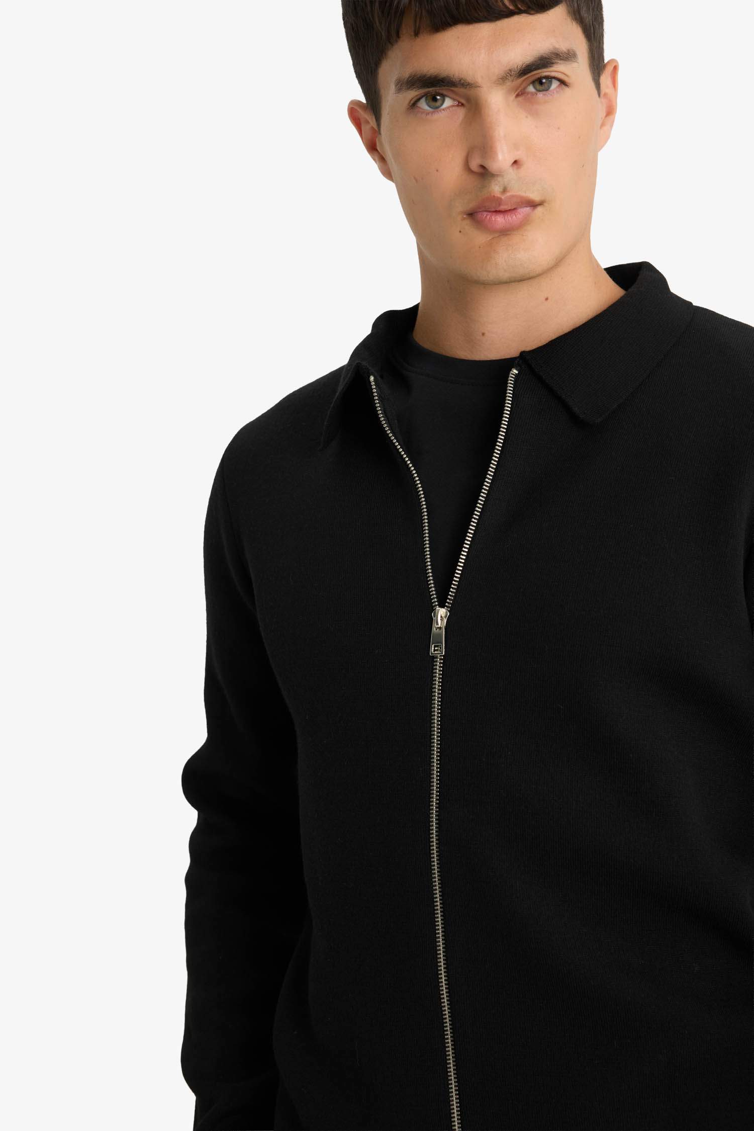 Standard Fit Polo Collar Knitwear Cardigan