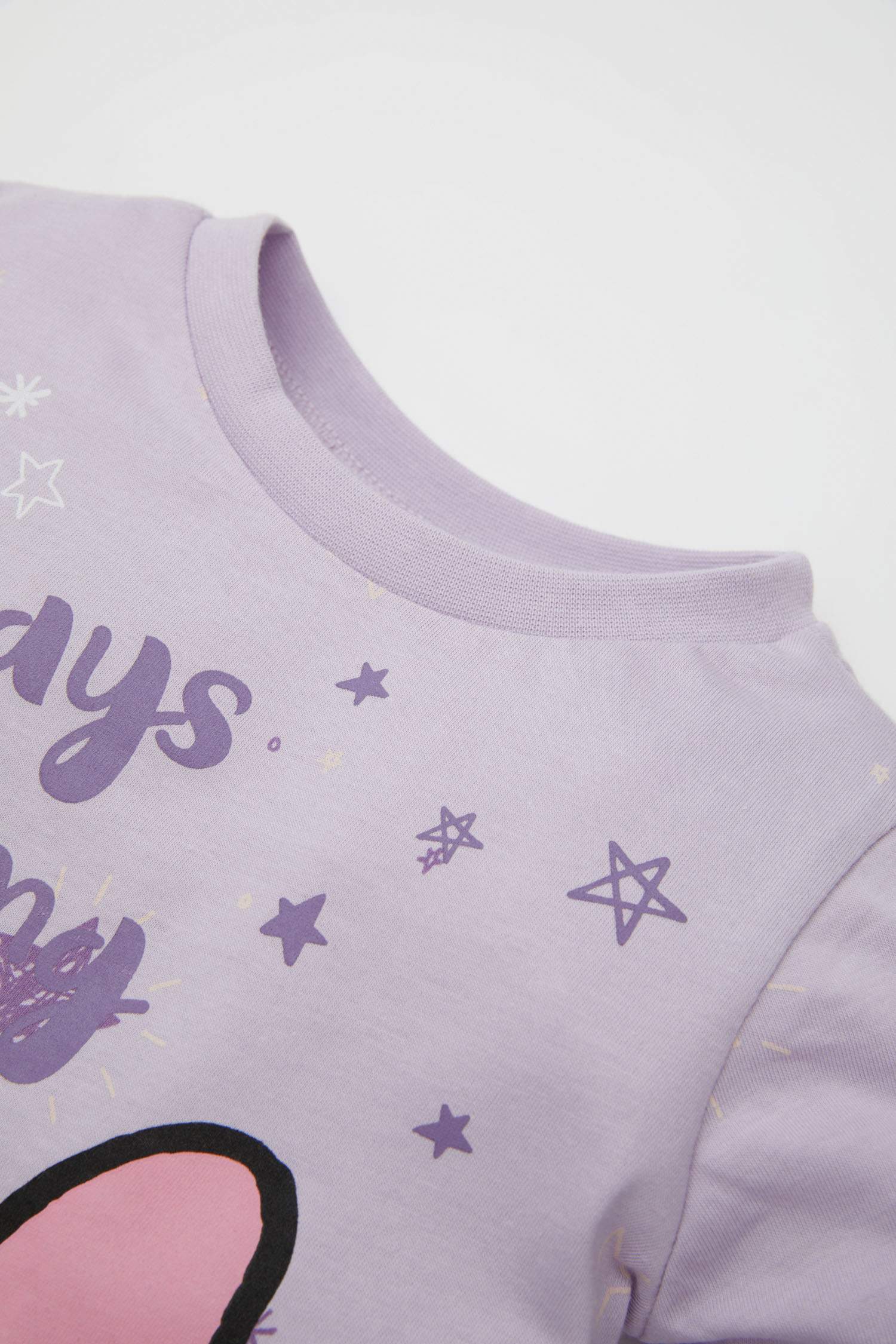 Kız Bebek Pijama Takımı Disney Mickey & Minnie Penye  Uzun Kollu Üst Beli Lastikli Uzun Alt