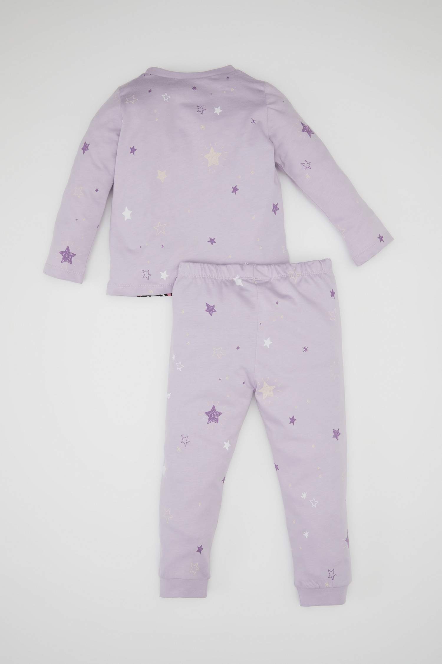 Kız Bebek Pijama Takımı Disney Mickey & Minnie Penye  Uzun Kollu Üst Beli Lastikli Uzun Alt