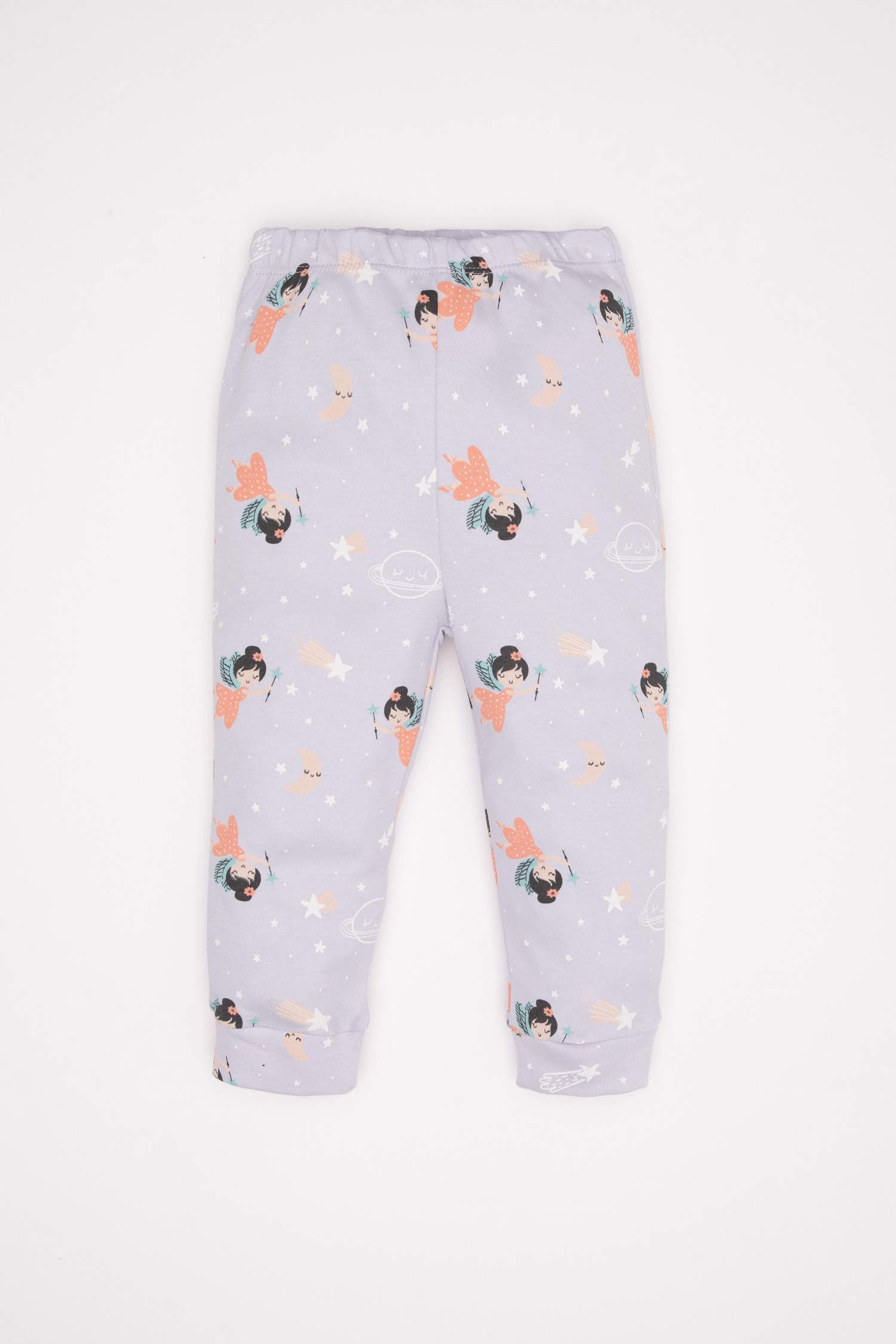 Kız Bebek Pijama Takım Desenli Uzun Kollu Üst Beli Lastikli Uzun Alt