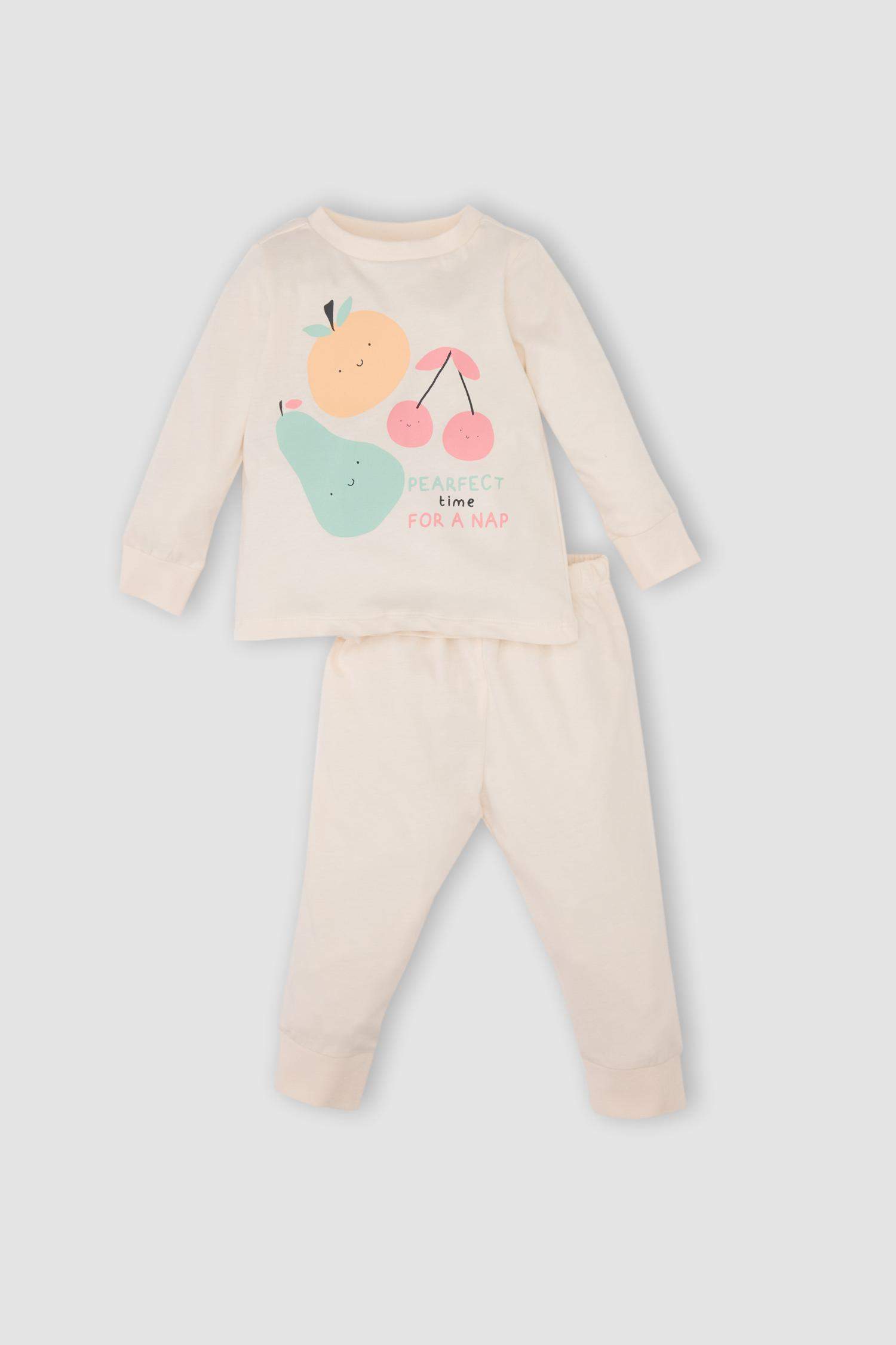 2 Ensembles de Pyjama en coton à motifs de fruits et manches longues pour BéBé Fille