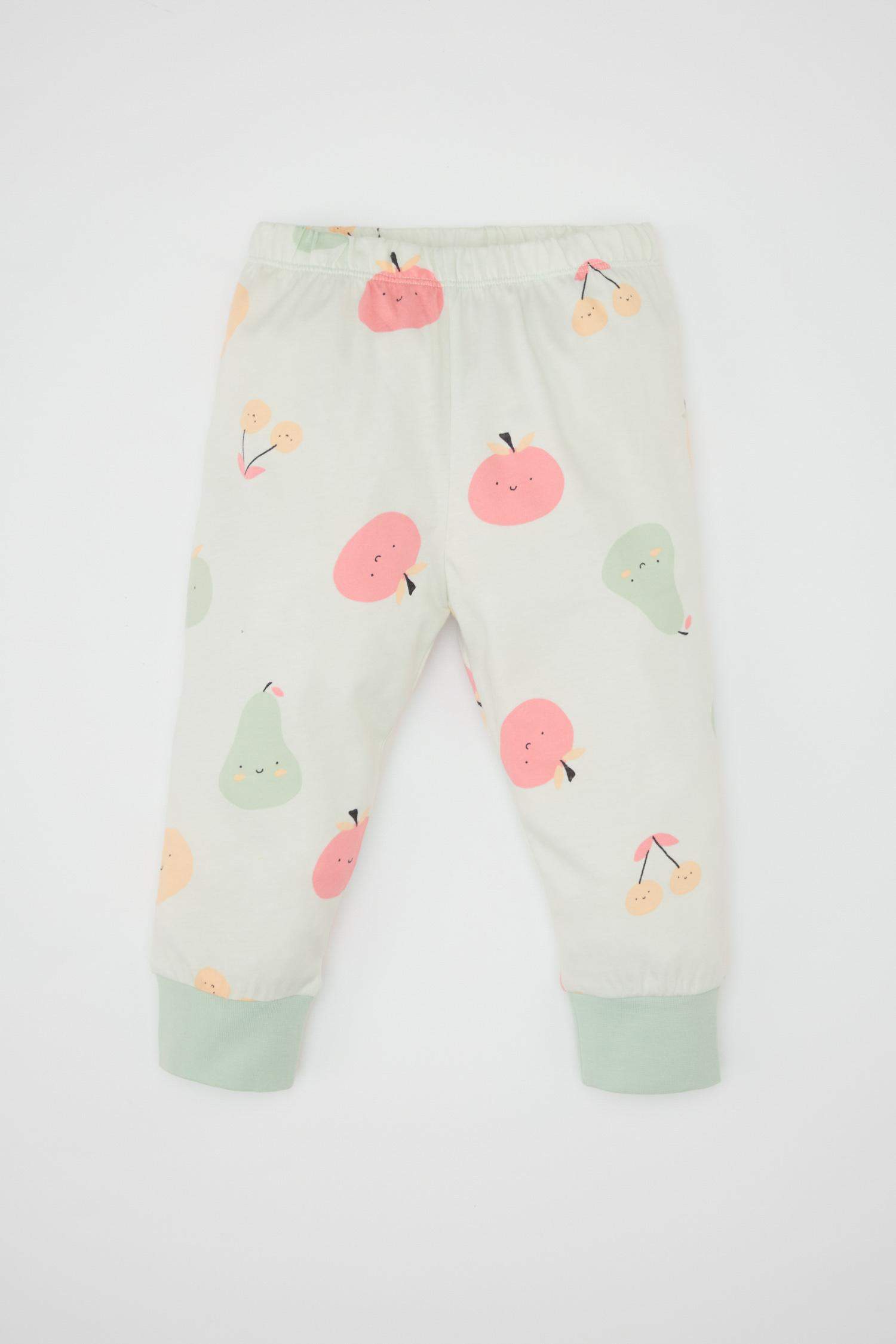 2 Ensembles de Pyjama en coton à motifs de fruits et manches longues pour BéBé Fille