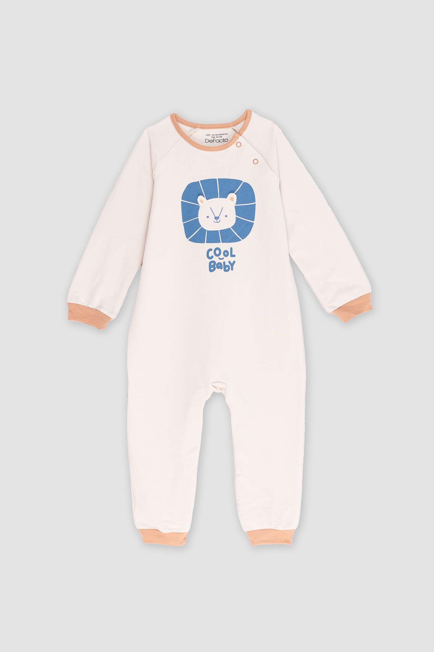 Baby Boy Newborn Lion Printed Thin Fabric Jumpsuit