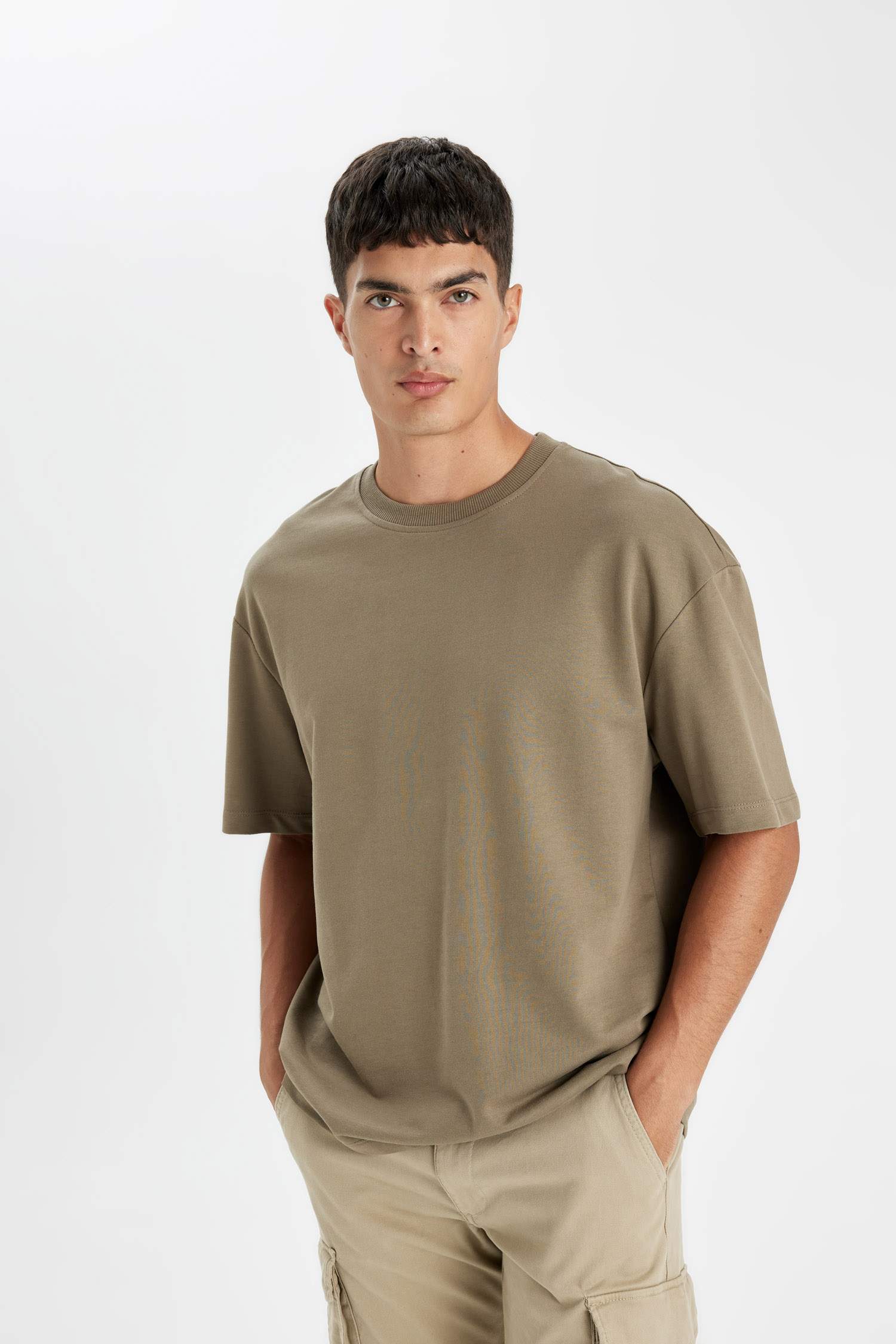 дөңгелек жаға 2 жіп Қысқа жеңді футболка