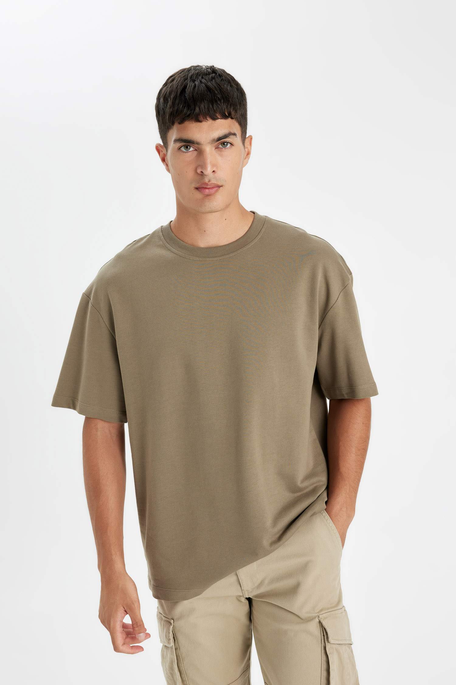 дөңгелек жаға 2 жіп Қысқа жеңді футболка