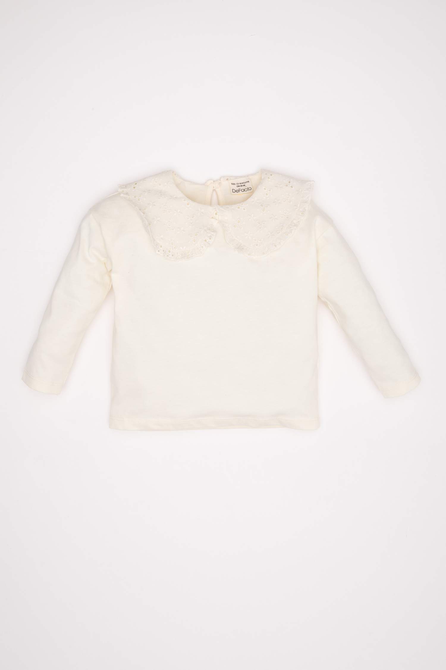 Baby Girl Lace Collar Basic Long Sleeve T-Shirt