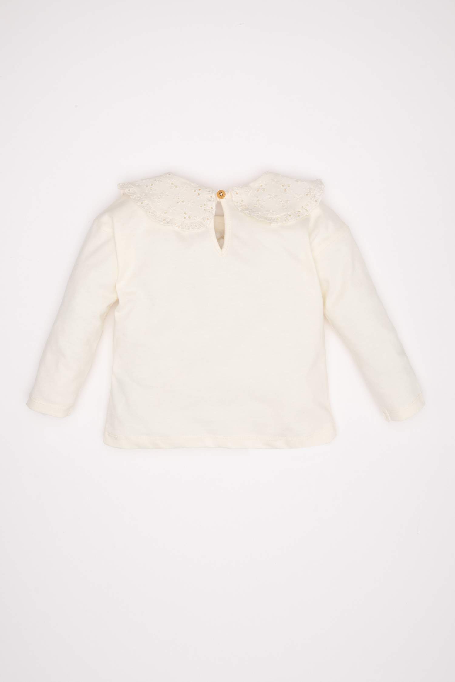 Baby Girl Lace Collar Basic Long Sleeve T-Shirt