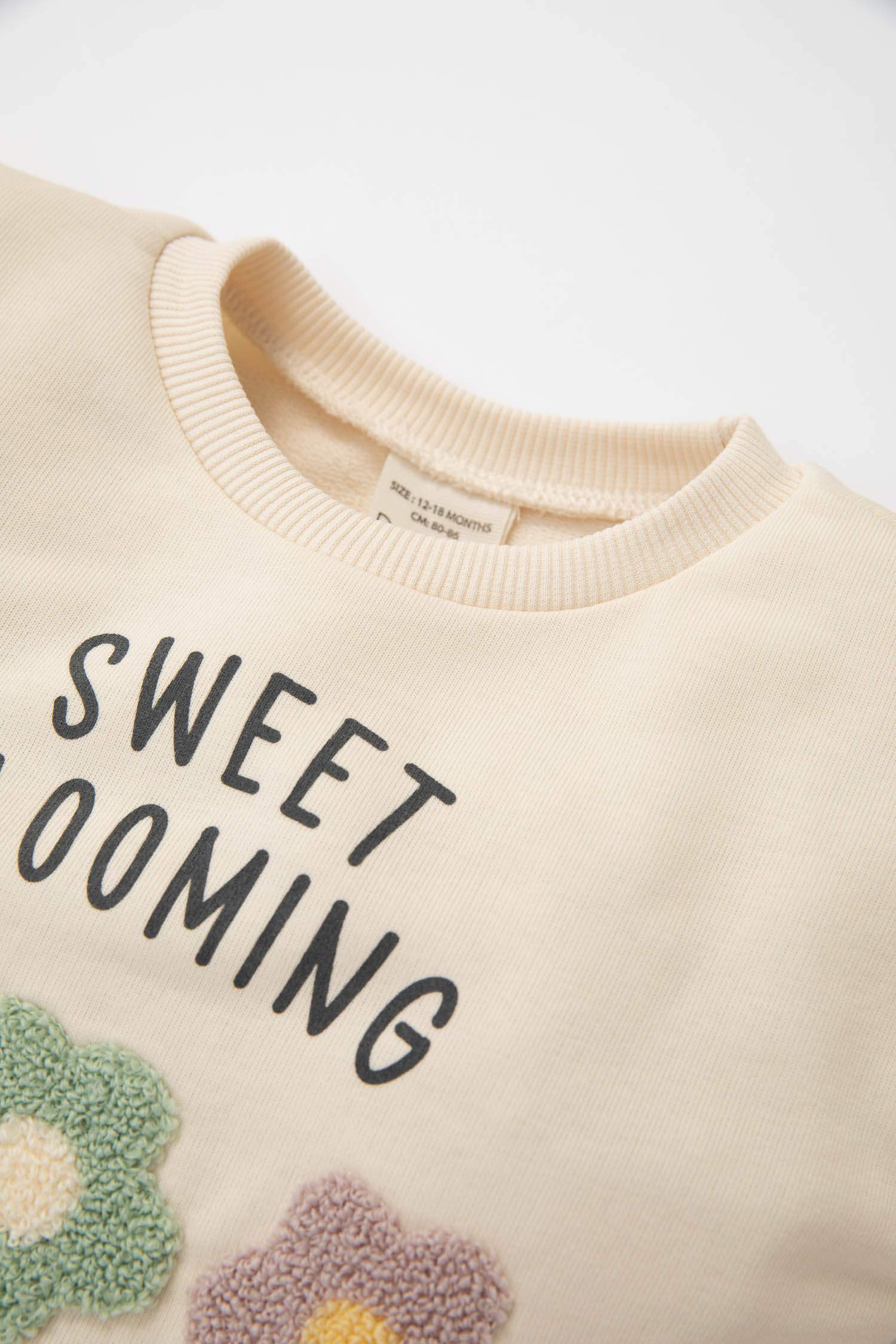 Baby Girl Crew Neck Printed Sweatshirt