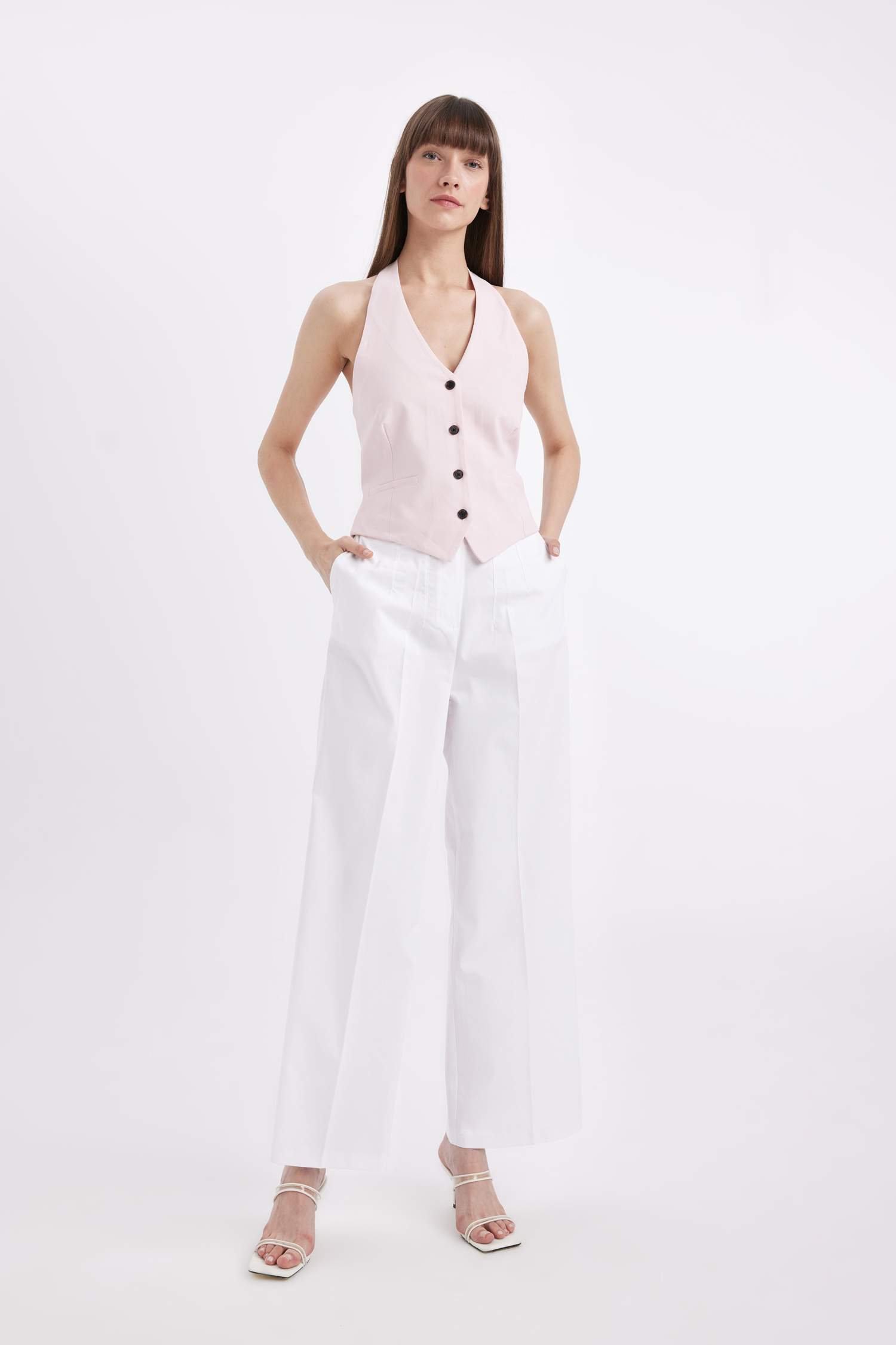 Halter Neck Blazer Vest