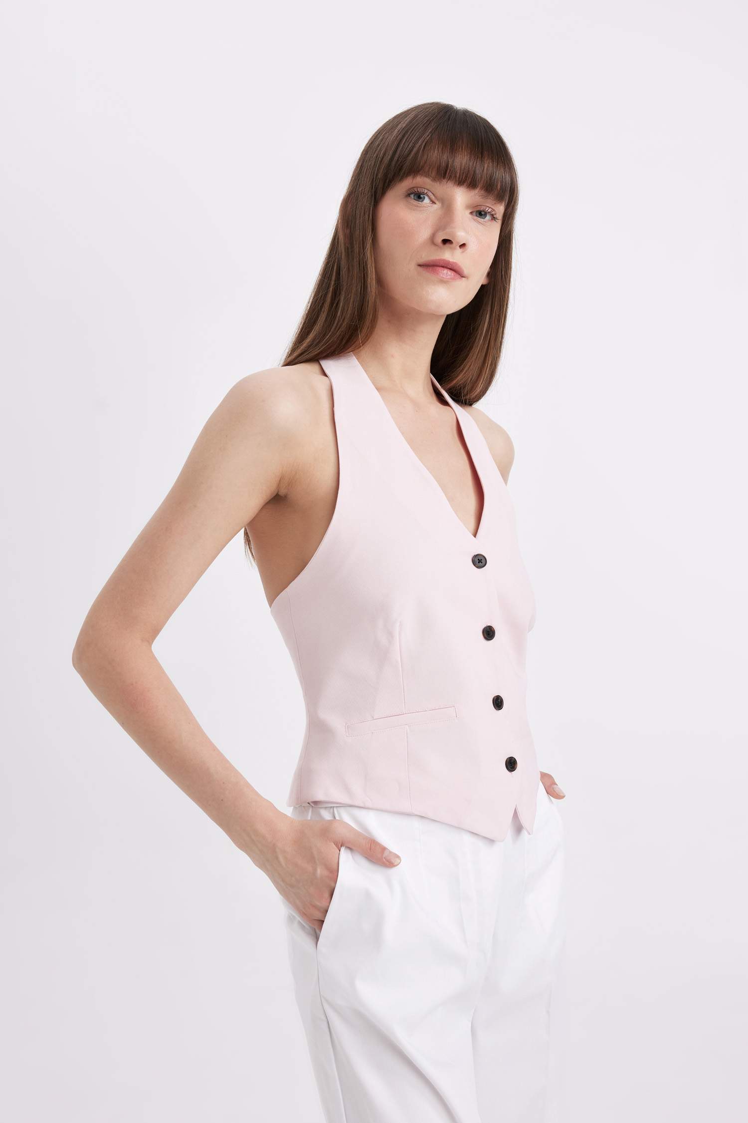 Halter Neck Blazer Vest