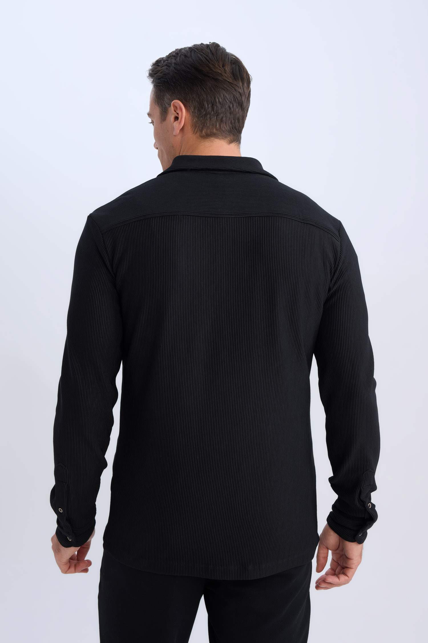 Modern Fit Polo Yaka Uzun Kollu Gömlek