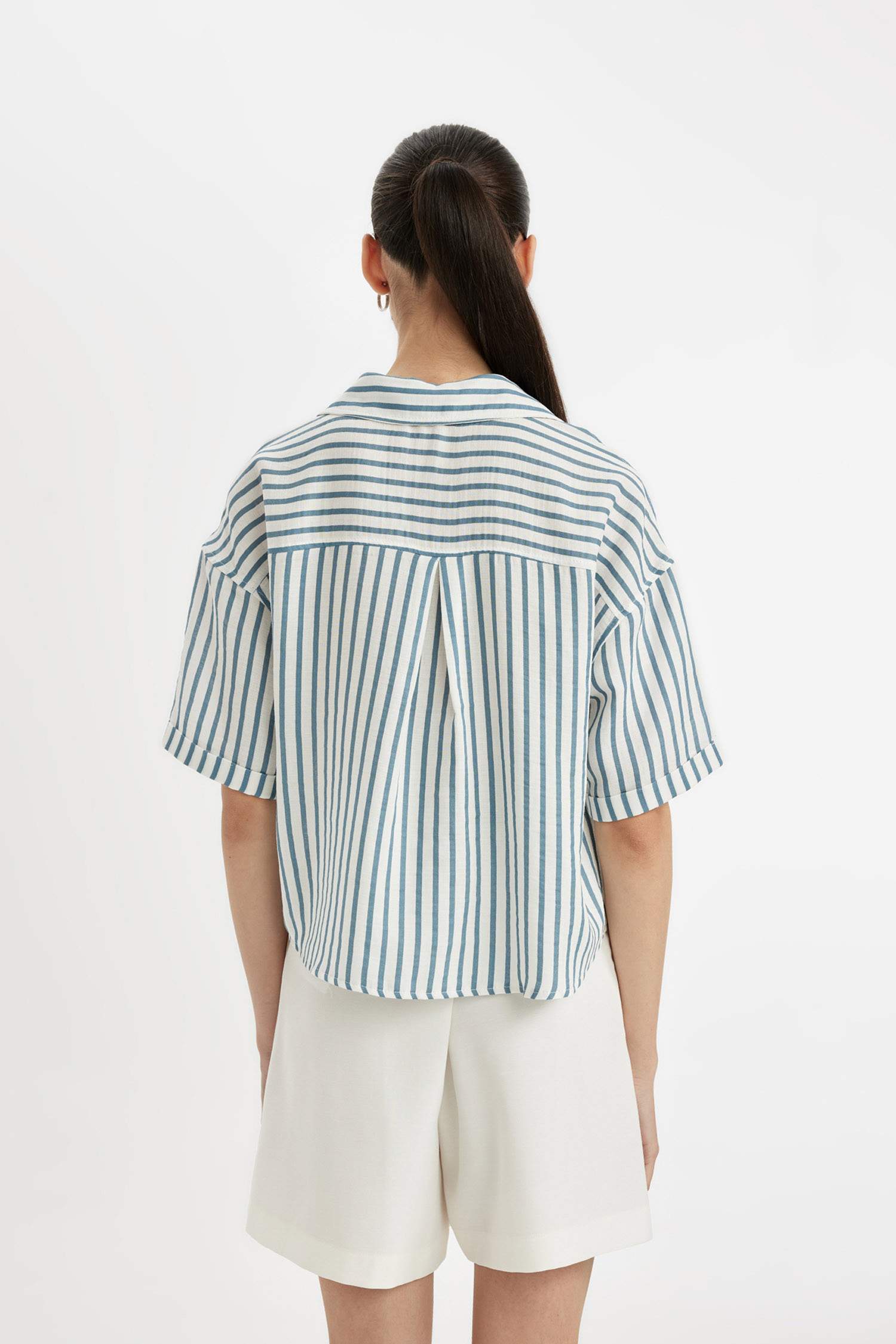 Muslin Short Sleeve Striped Shirt