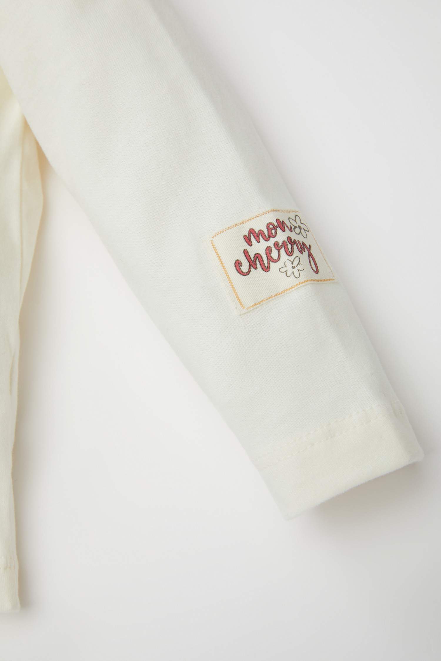 تيشيرت بيبي بناتي فلورال كم طويل بياقة مستديرة