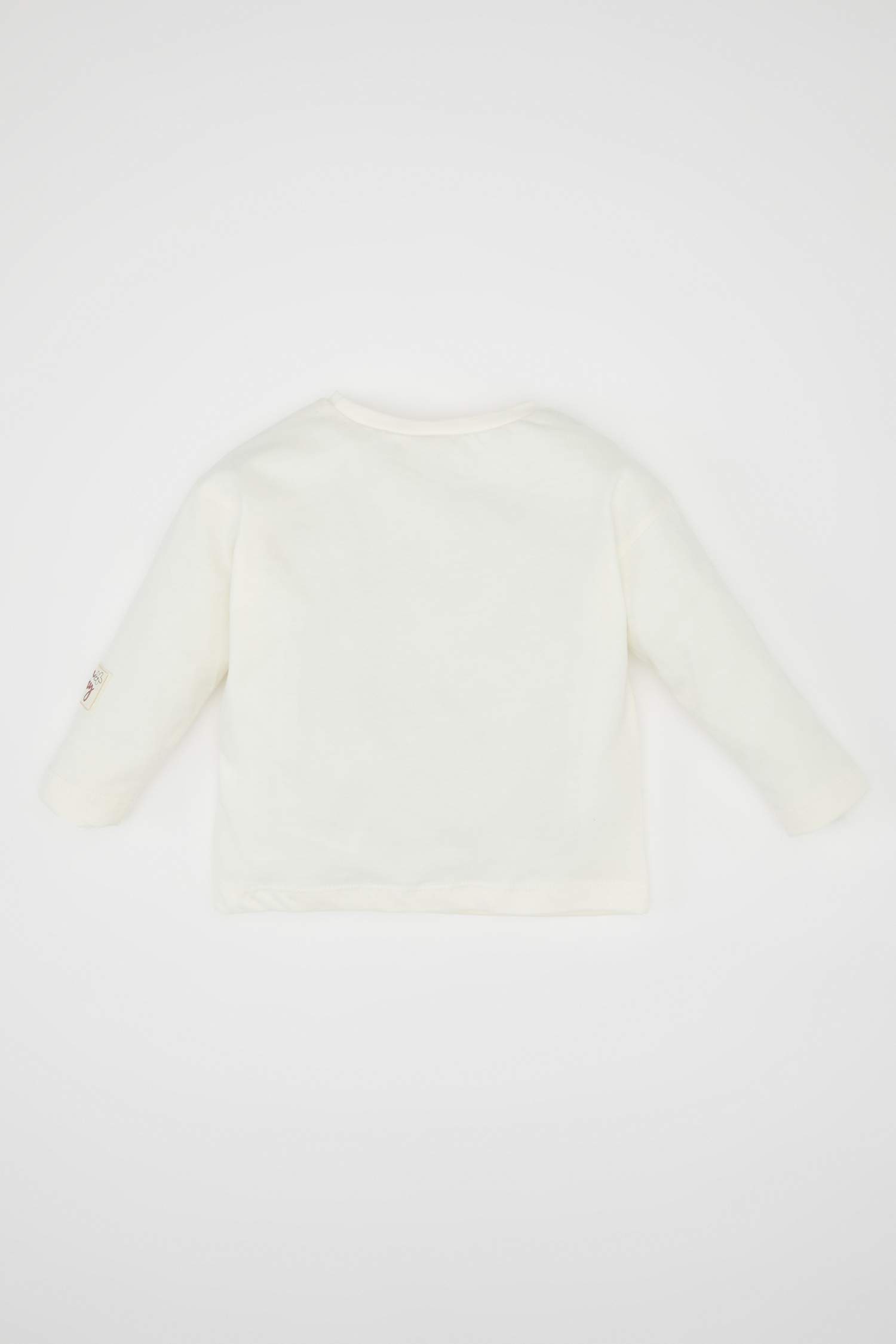 تيشيرت بيبي بناتي فلورال كم طويل بياقة مستديرة