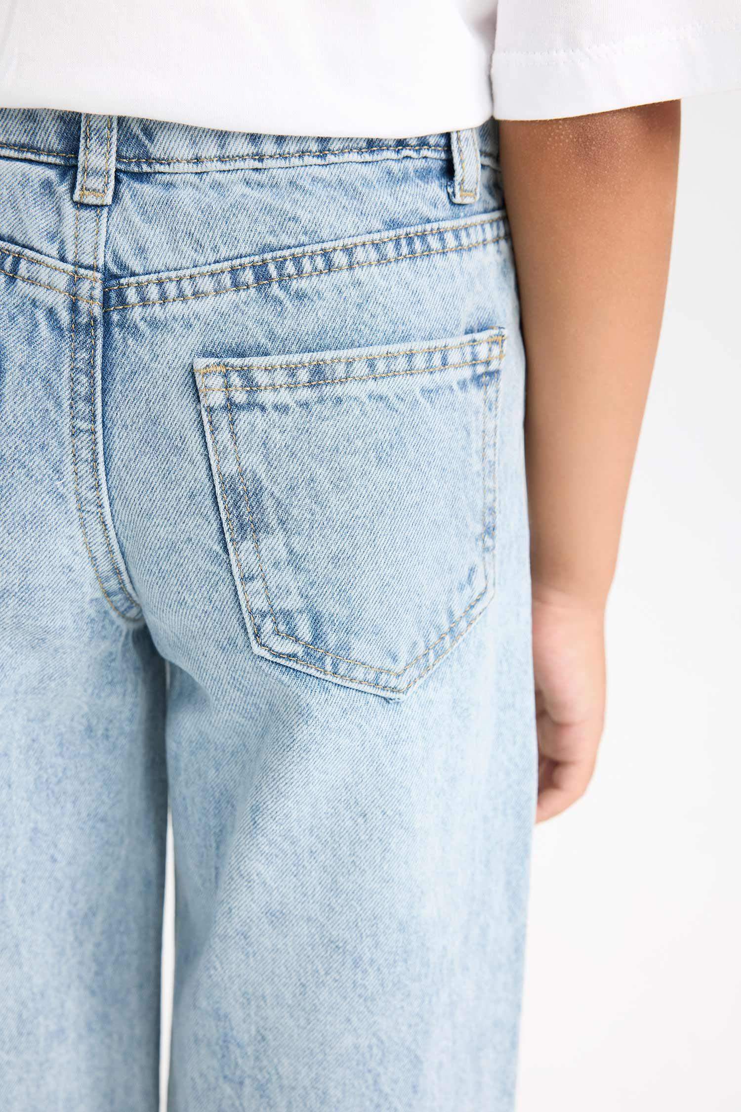 Kız Çocuk Wide Leg Geniş Bol Paça Cepli Pantolon