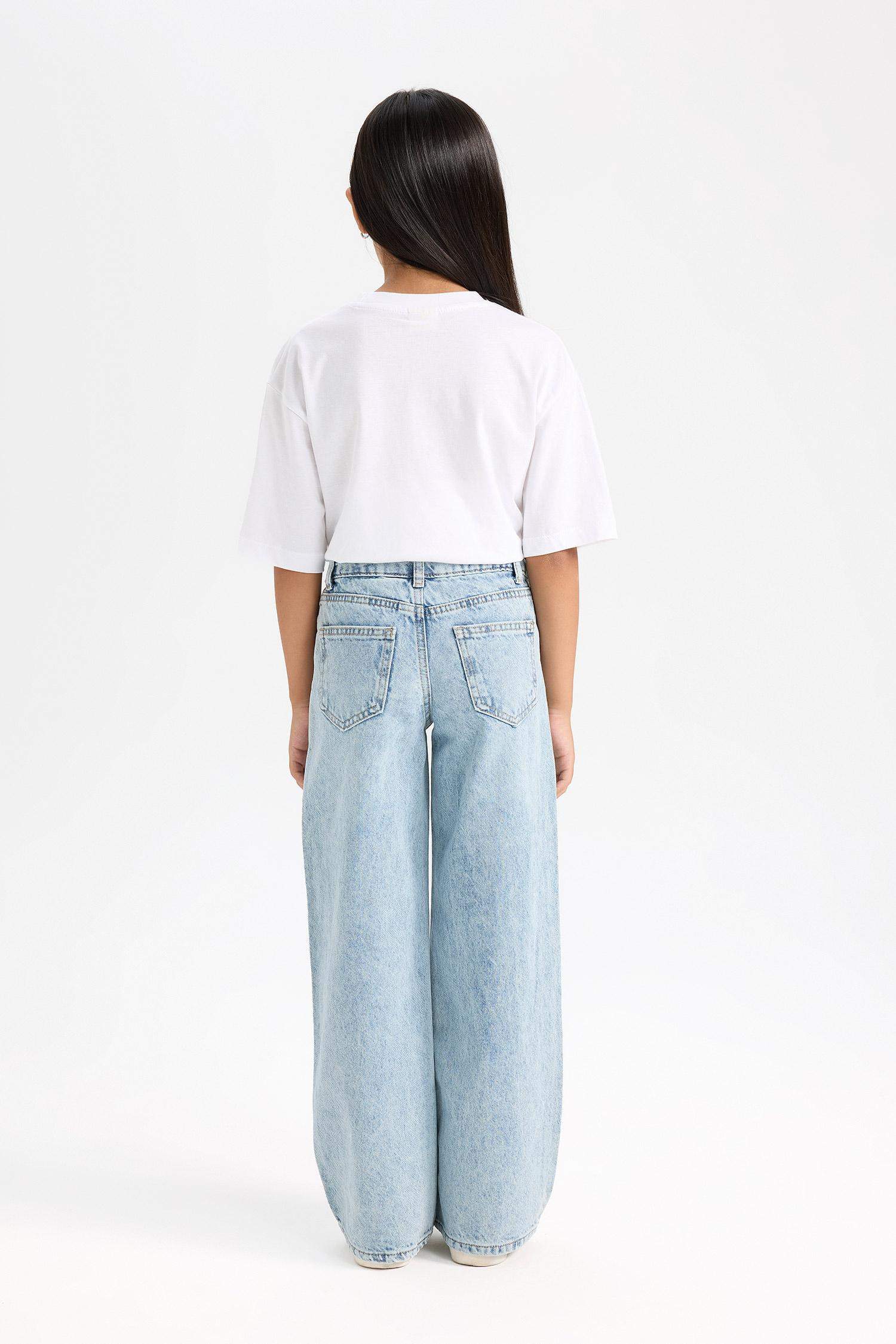 Kız Çocuk Wide Leg Geniş Bol Paça Cepli Pantolon