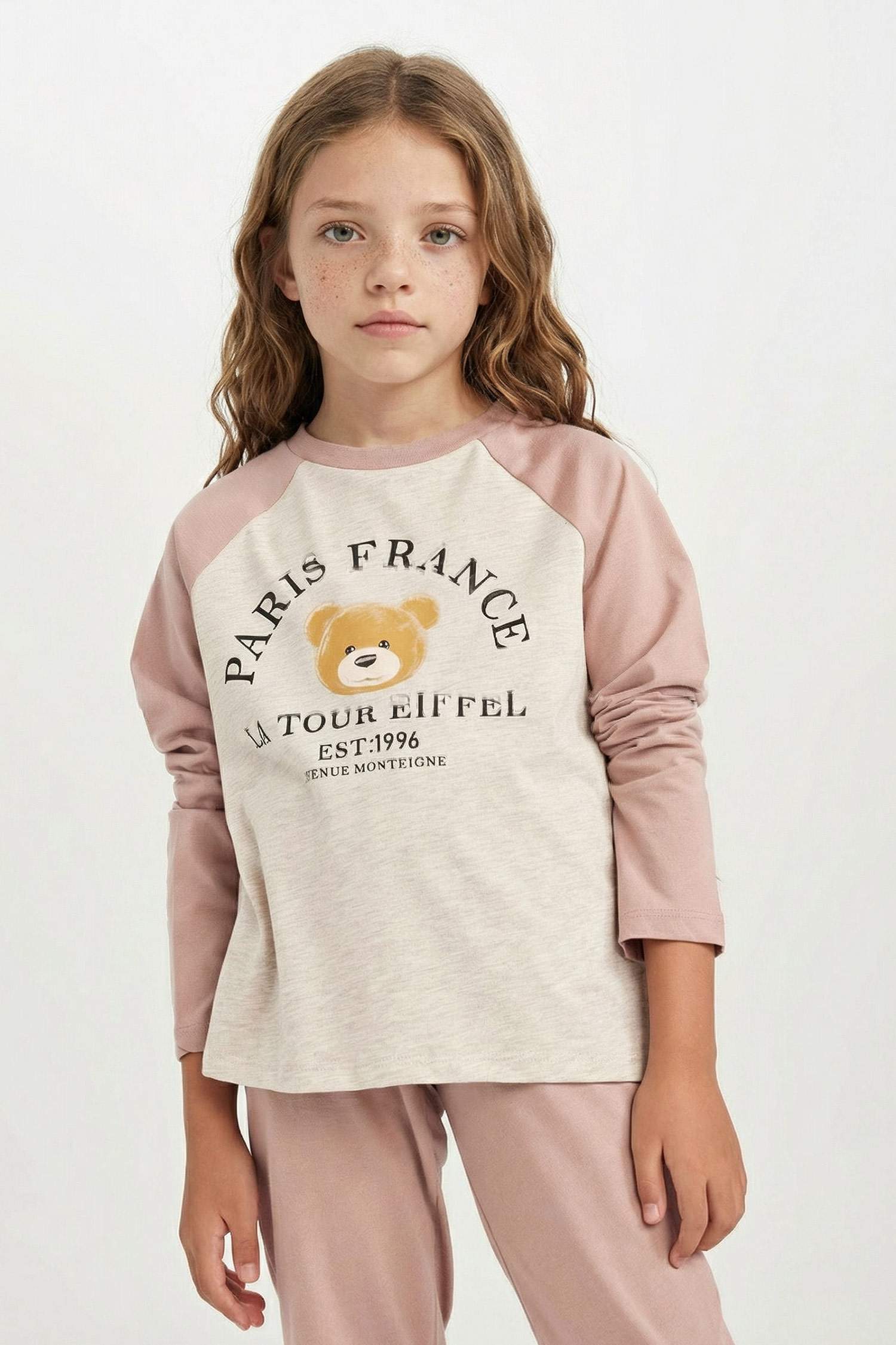 Girl Printed Long Sleeve 2 Piece Pajama Set