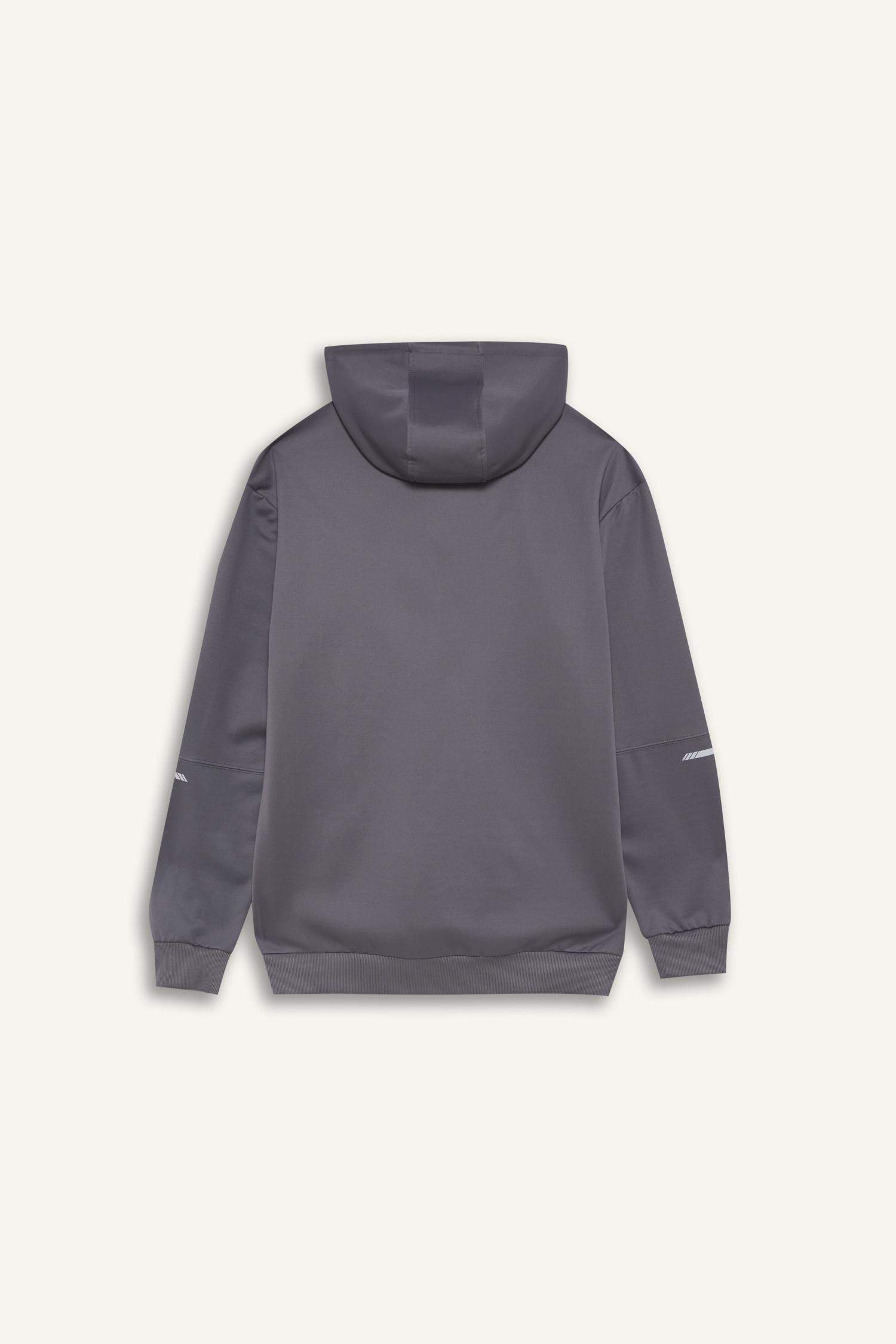 Standart Fit Kapüşonlu Basic Düz Sporcu Sweatshirt