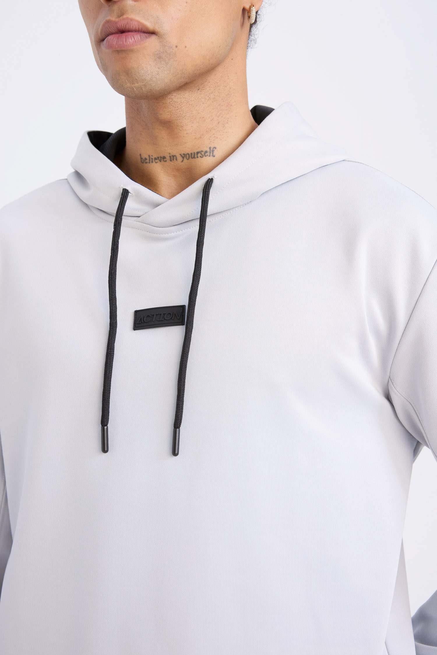 DeFactoFit Standart Fit Kapüşonlu Basic Düz Sporcu Sweatshirt