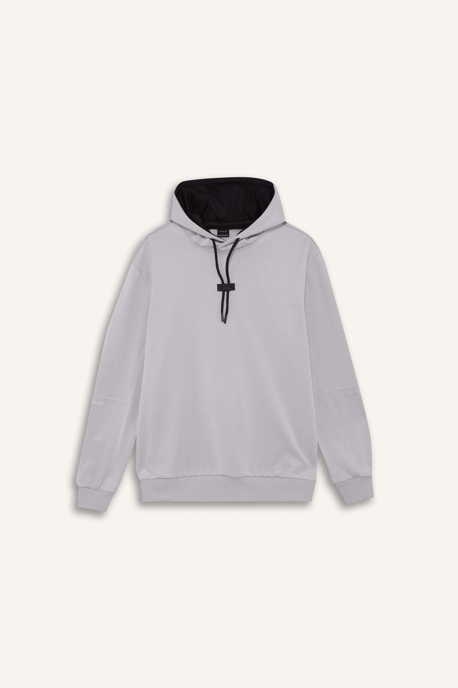 DeFactoFit Standart Fit Kapüşonlu Basic Düz Sporcu Sweatshirt