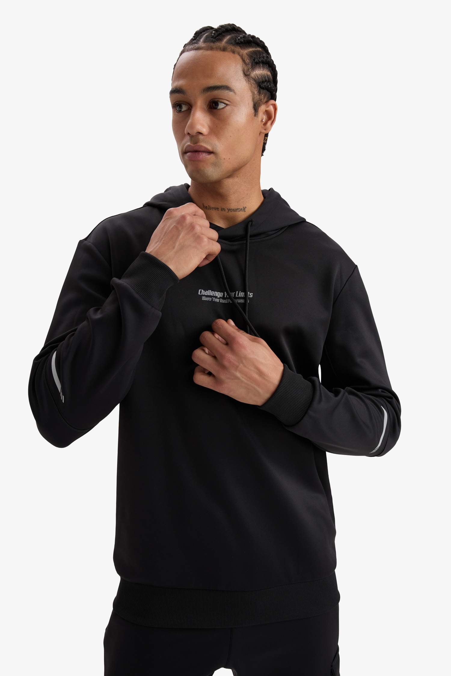 Standart Fit Kapüşonlu Sporcu Sweatshirt