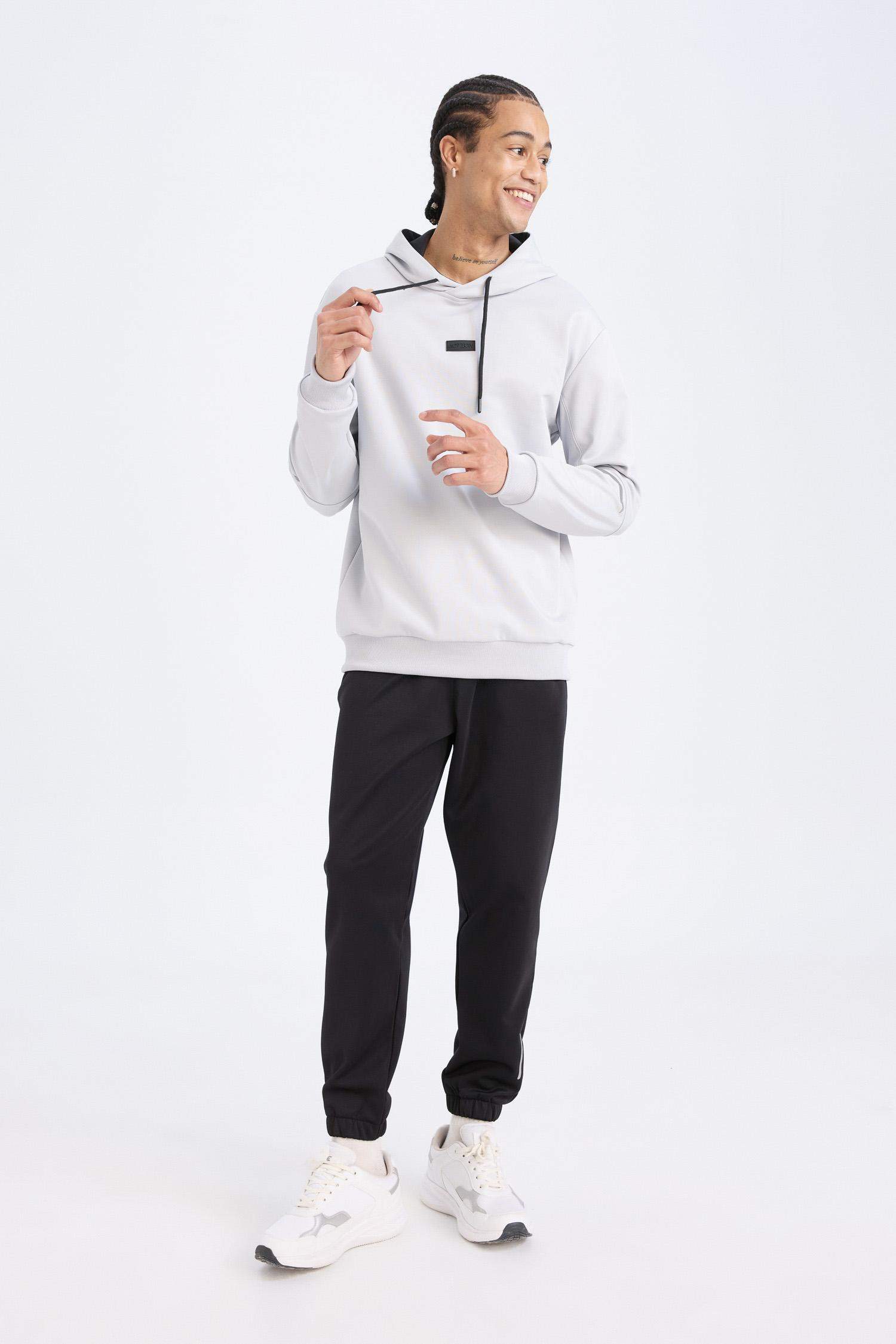 DeFactoFit Standart Fit Sporcu Jogger Eşofman Altı Cepli Beli Paçası Lastikli