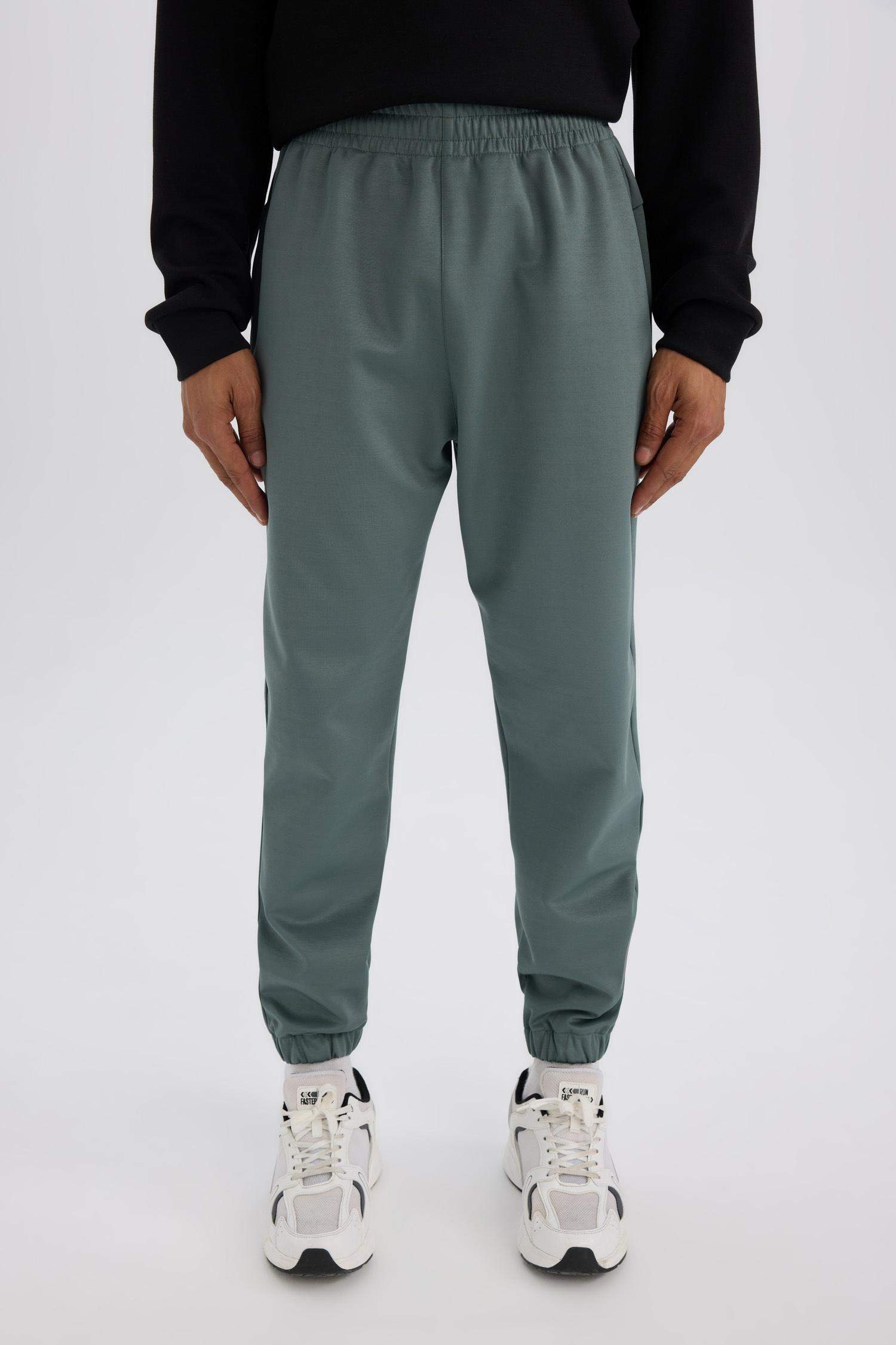 DeFactoFit Sporcu Jogger Eşofman Altı Standart Fit Basic Düz Cepli Beli Paçası Lastikli