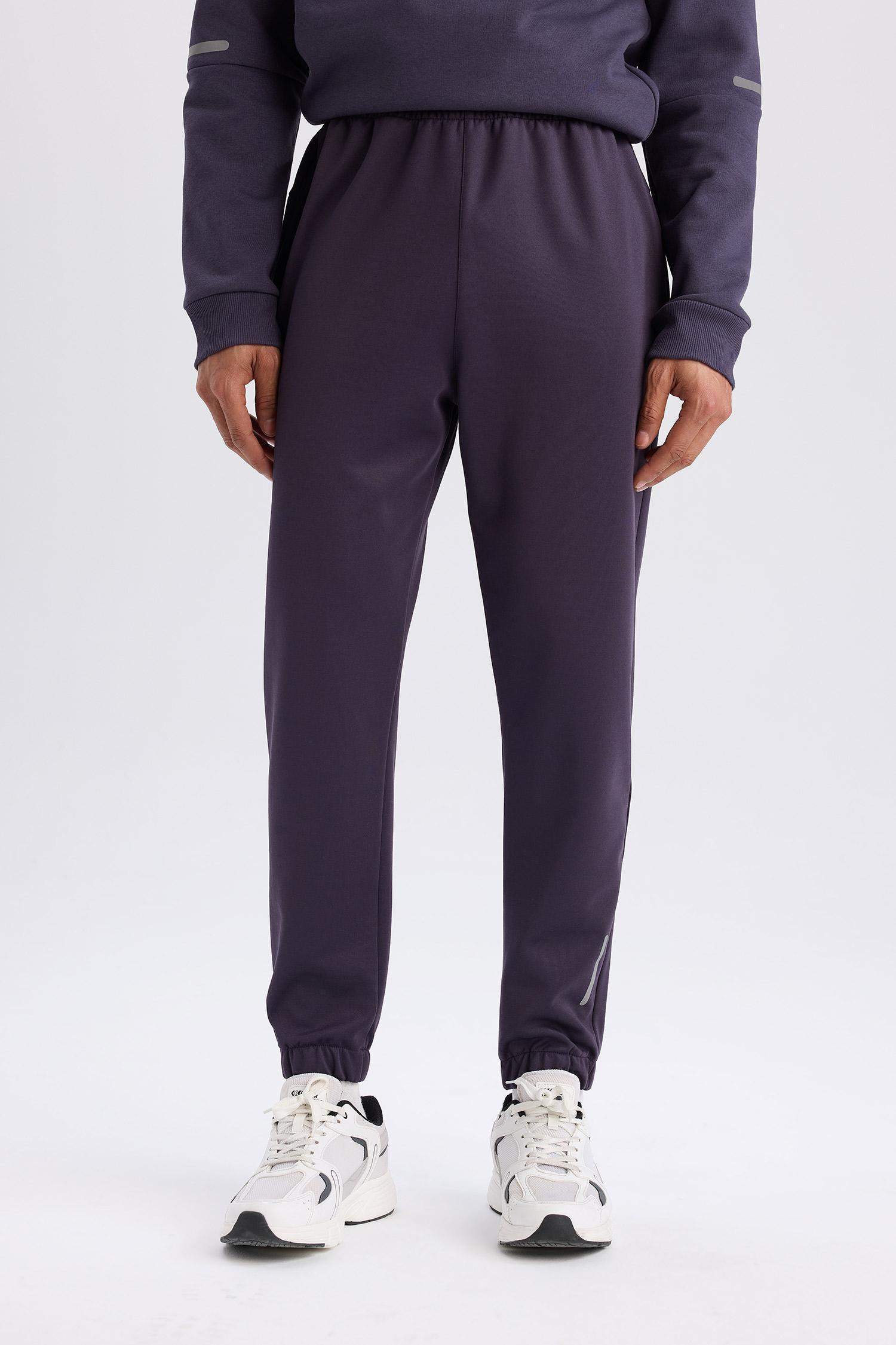 Sporcu Jogger Eşofman Altı Standart Fit Basic Düz Cepli Beli Paçası Lastikli