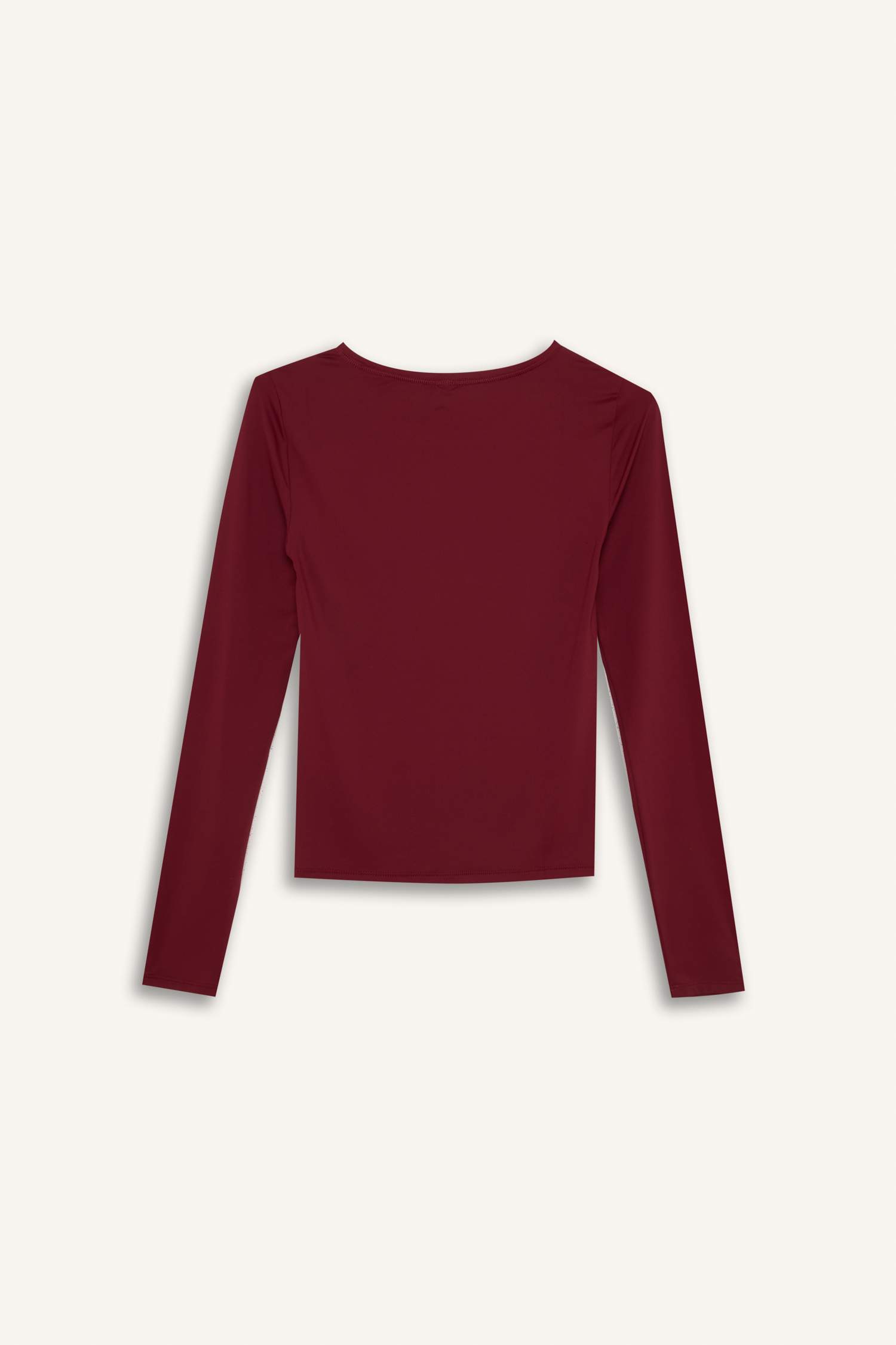 تيشيرت سادة بيزك ردن طويل سليم فيت بياخة مستديرة