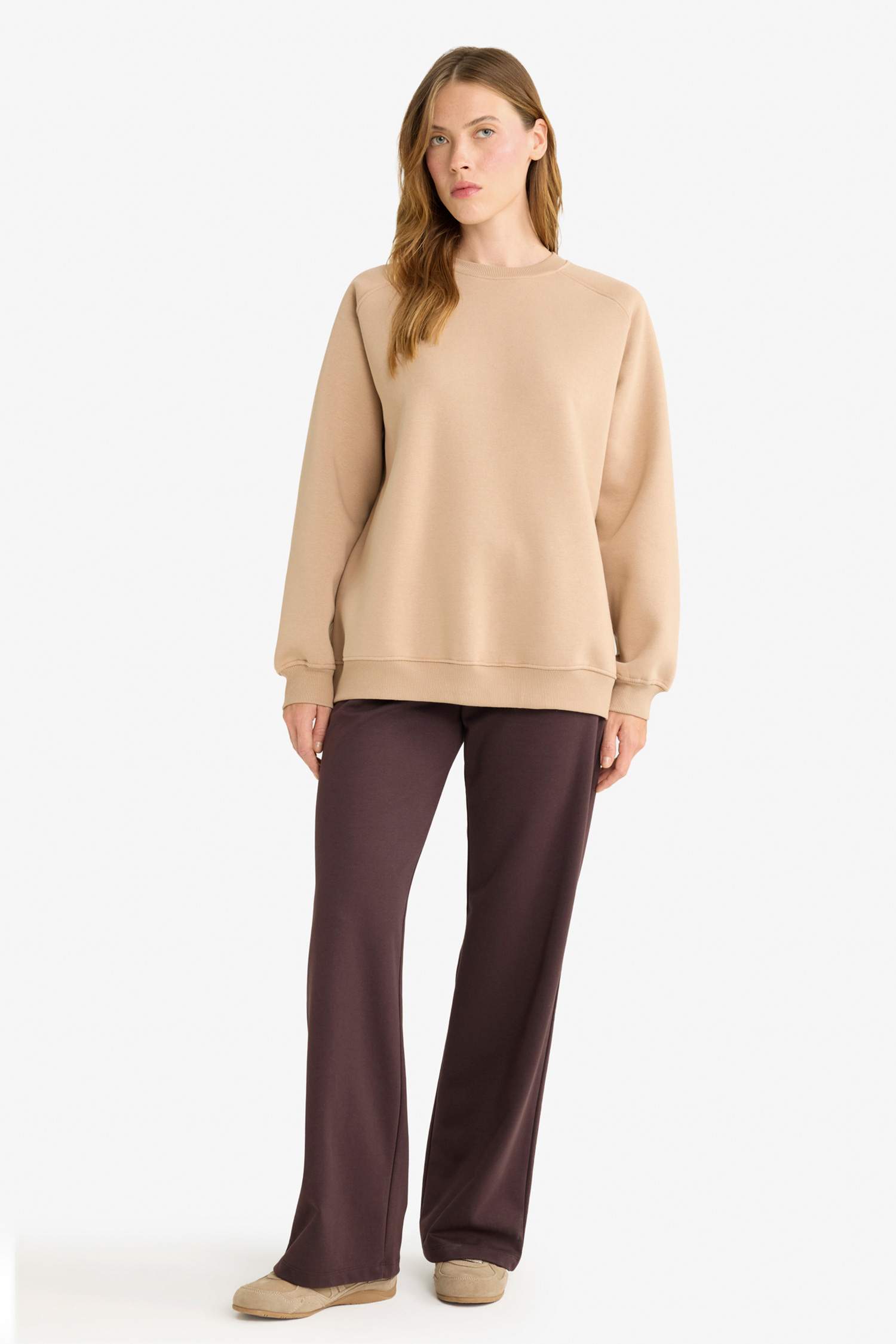 Straight Fit Wide Leg Basic Sweatpants