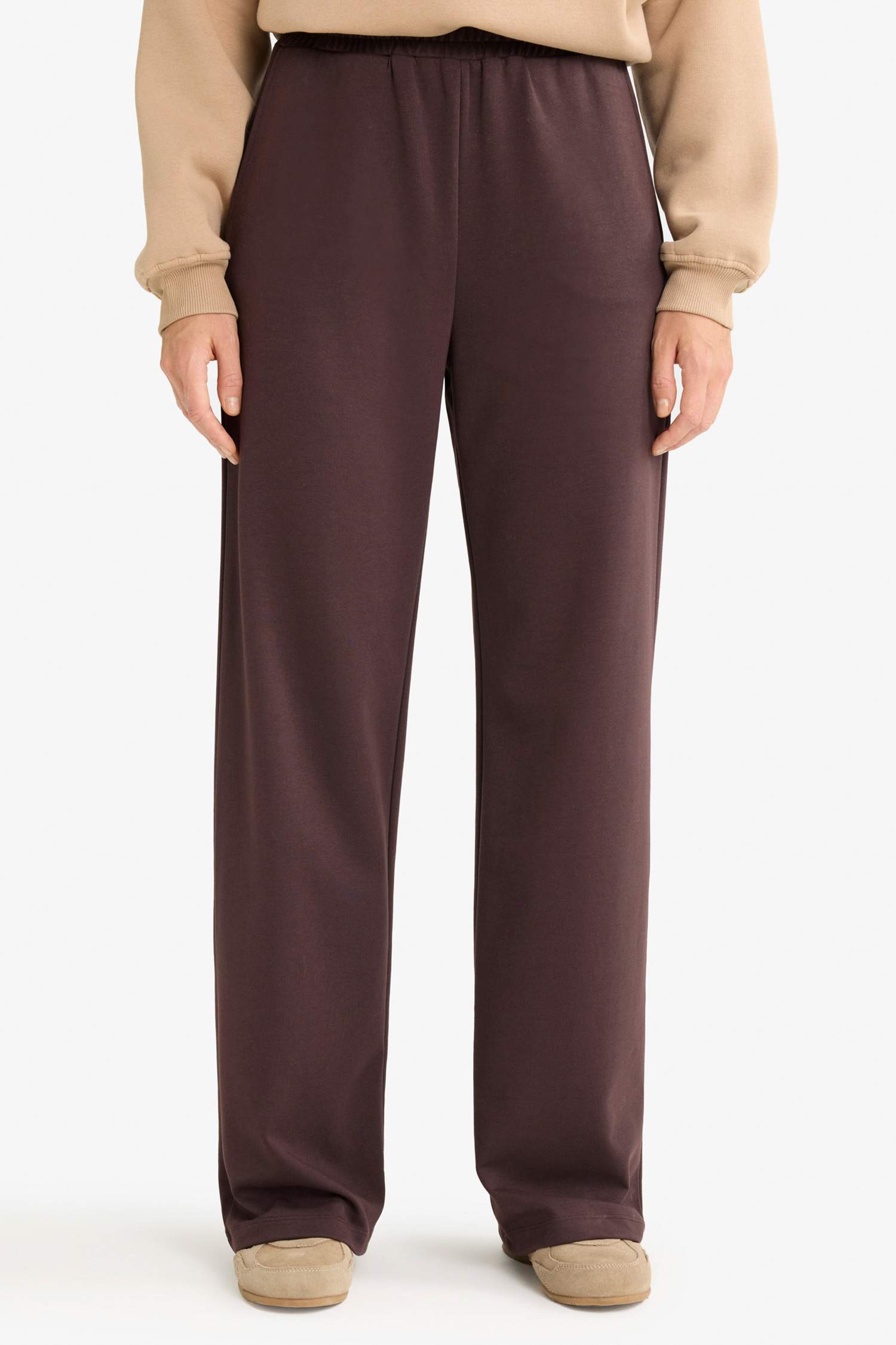 Straight Fit Wide Leg Basic Sweatpants