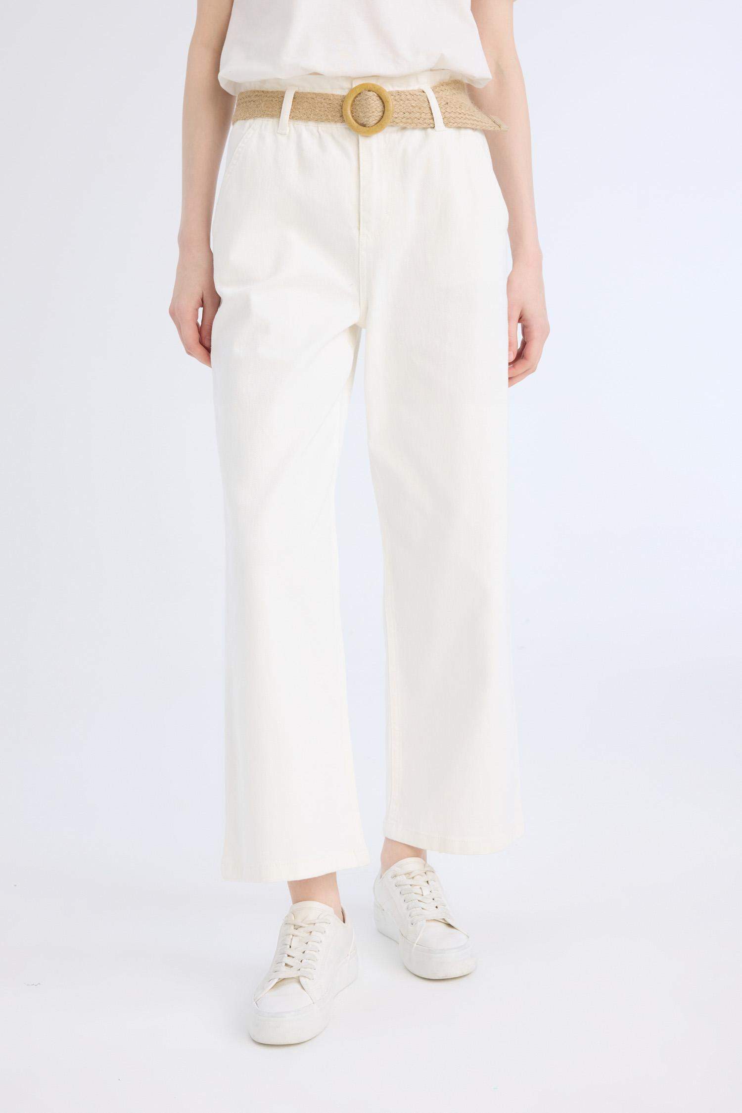 Paperbag High Waist Double Leg Gabardine Trousers