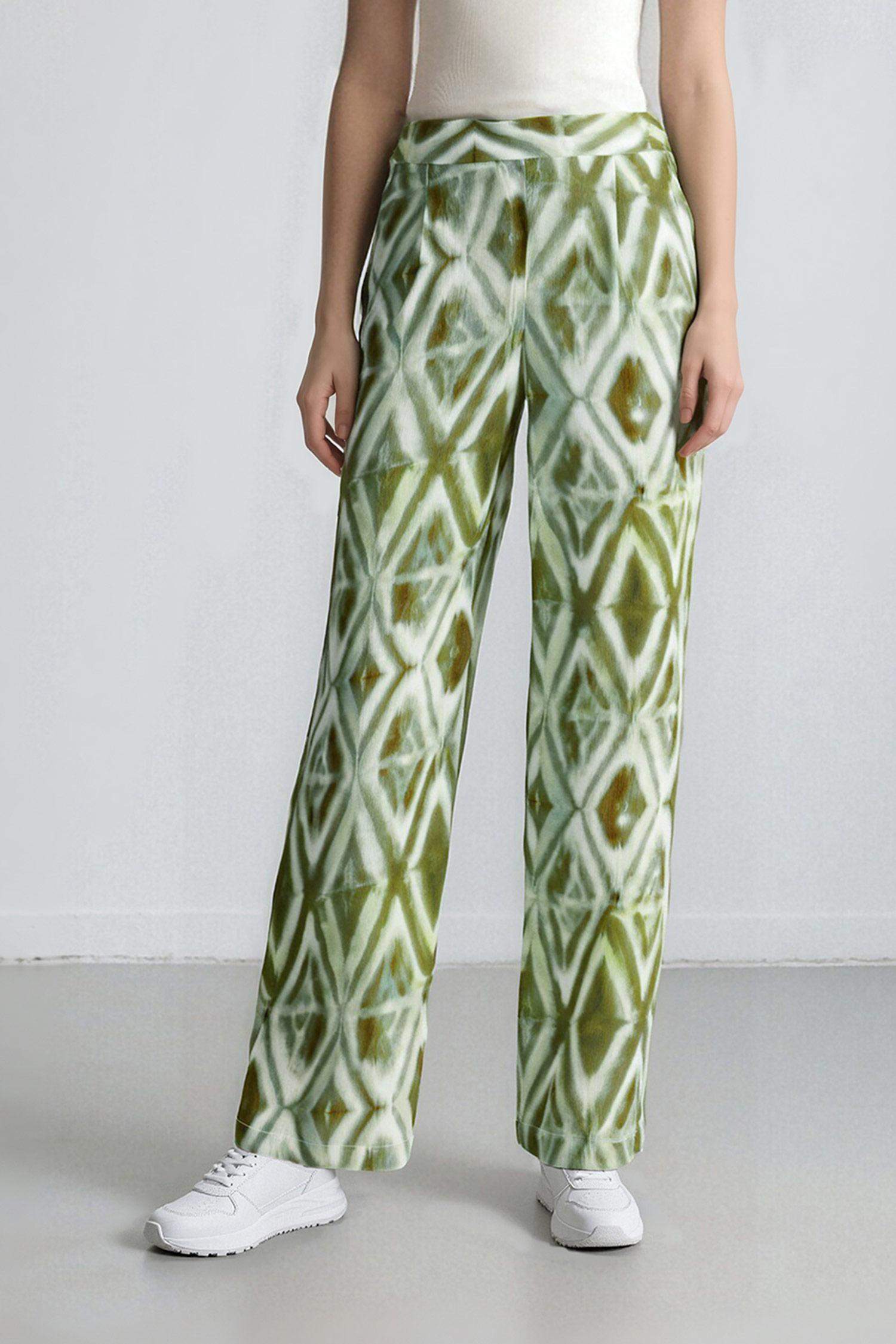 Pantalon ample à motif avec poches et jambes larges