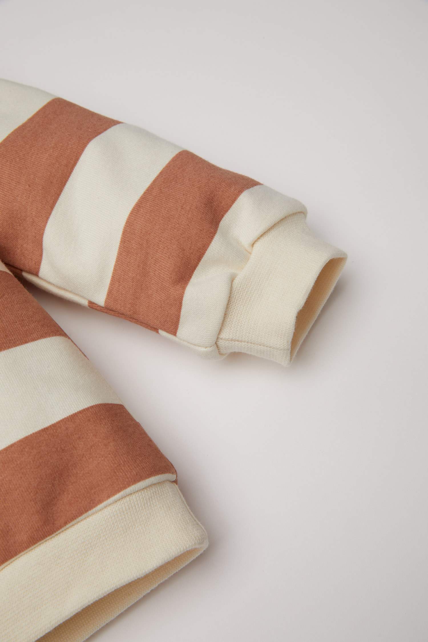 Kız Bebek Disney Mickey & Minnie Bisiklet Yaka Çizgili Sweatshirt