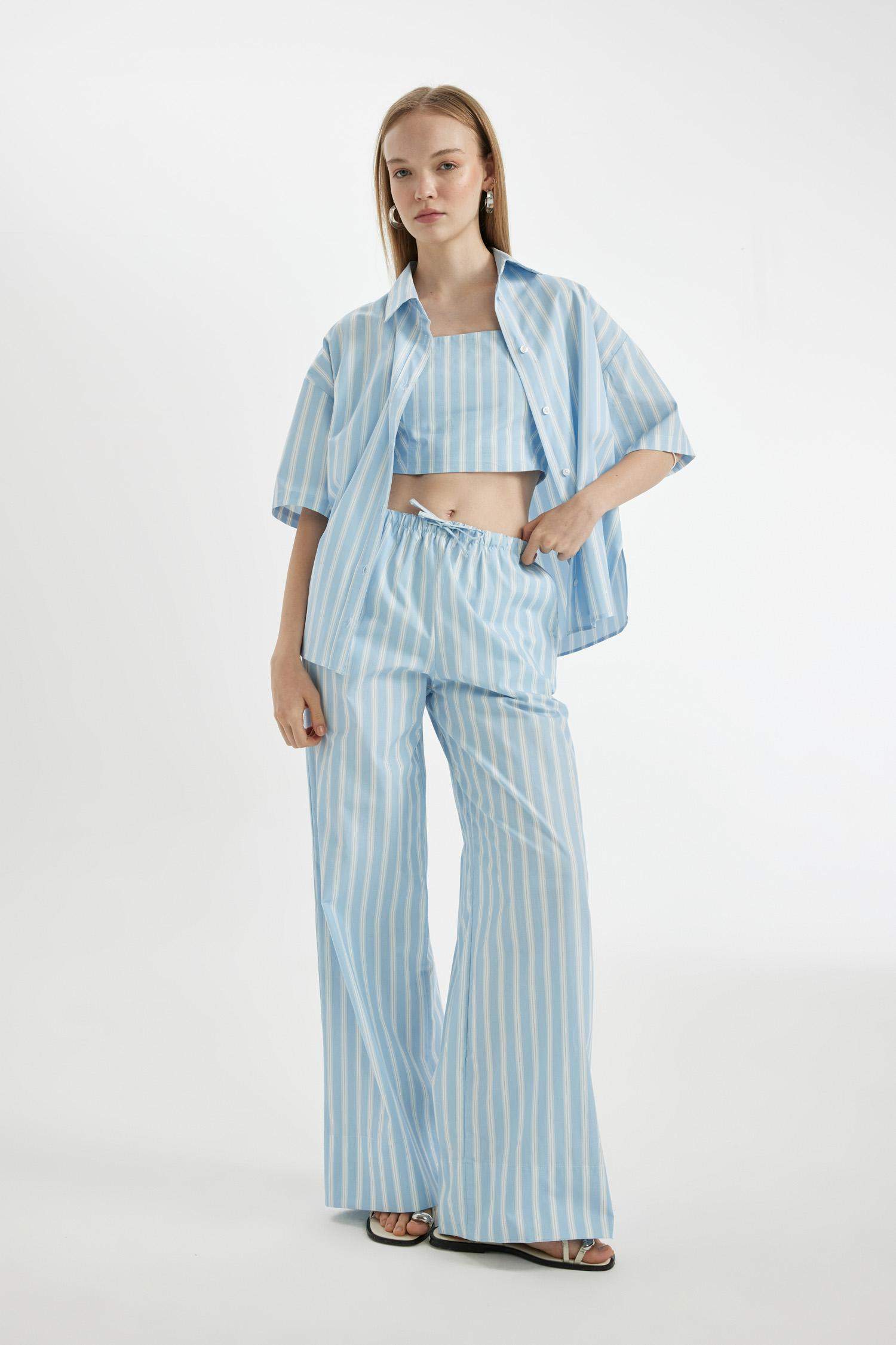 Chemise Oversize à manches courtess en Popeline