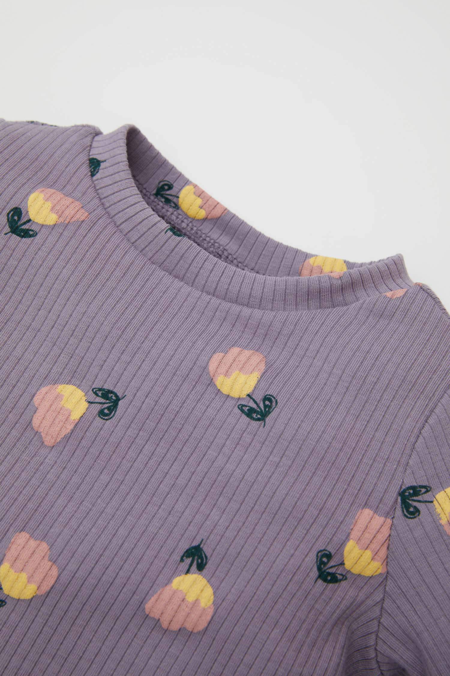 Baby Girl Floral Ribbed Camisole T-Shirt