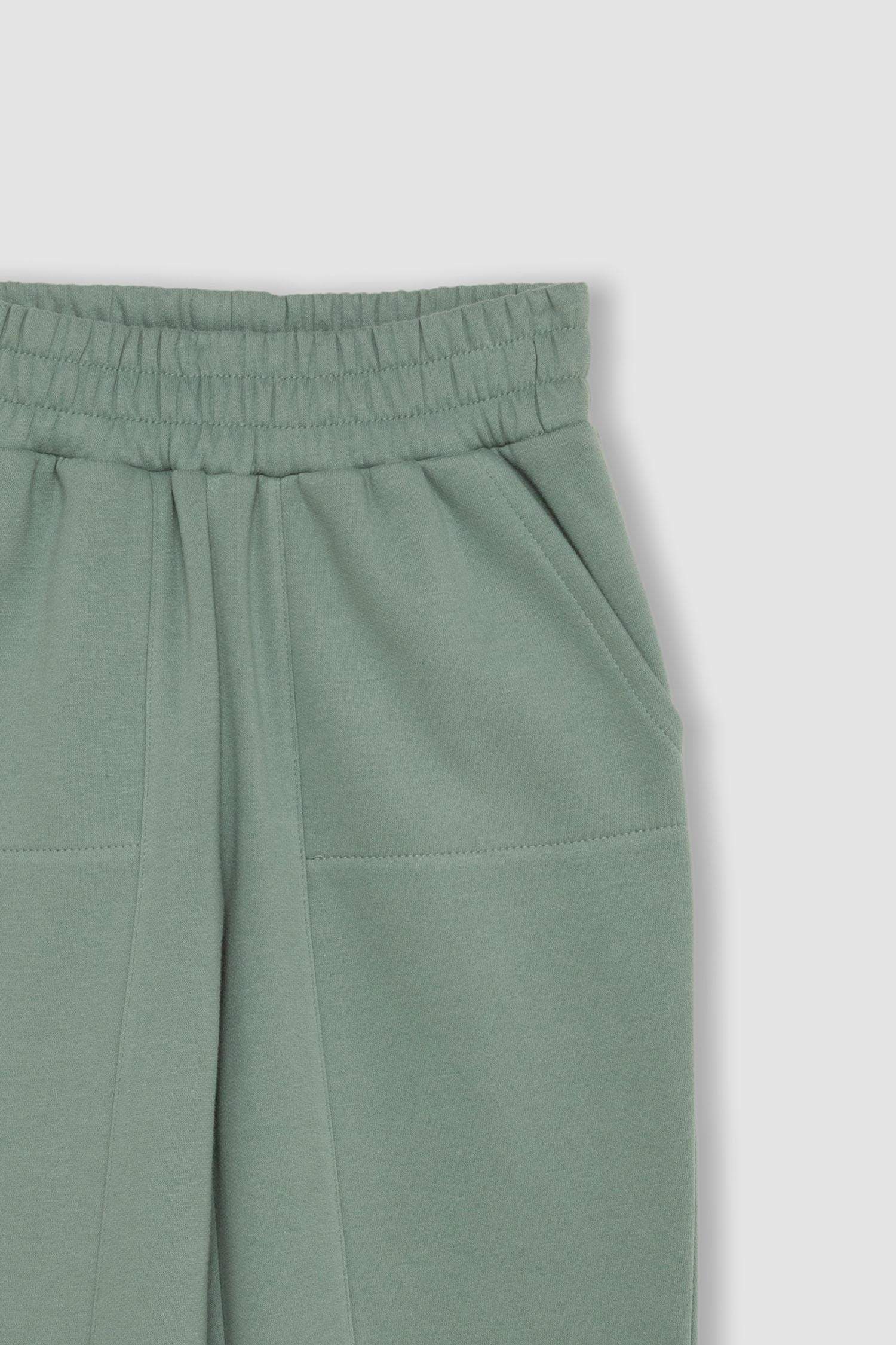 Kız Çocuk Beli Paçası Lastikli Cepli Basic Düz Jogger Eşofman Altı