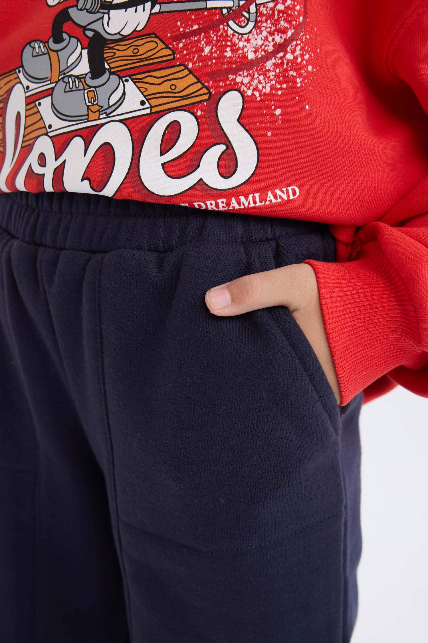 Kız Çocuk Beli Paçası Lastikli Cepli Basic Düz Jogger Eşofman Altı