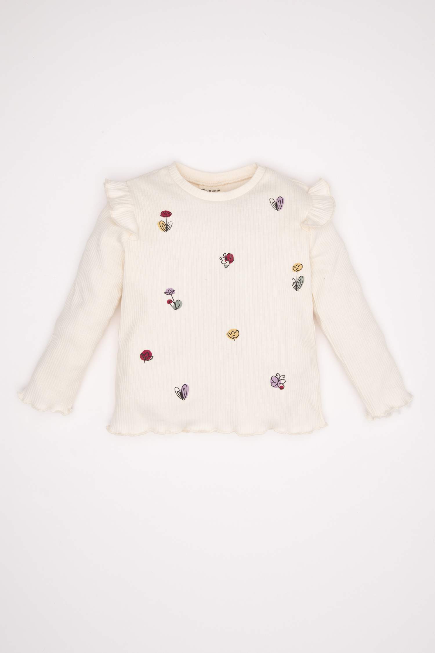 Сәби Қыз велосипед мойыны гүл ұзын жеңді Ұзын жеңді футболка