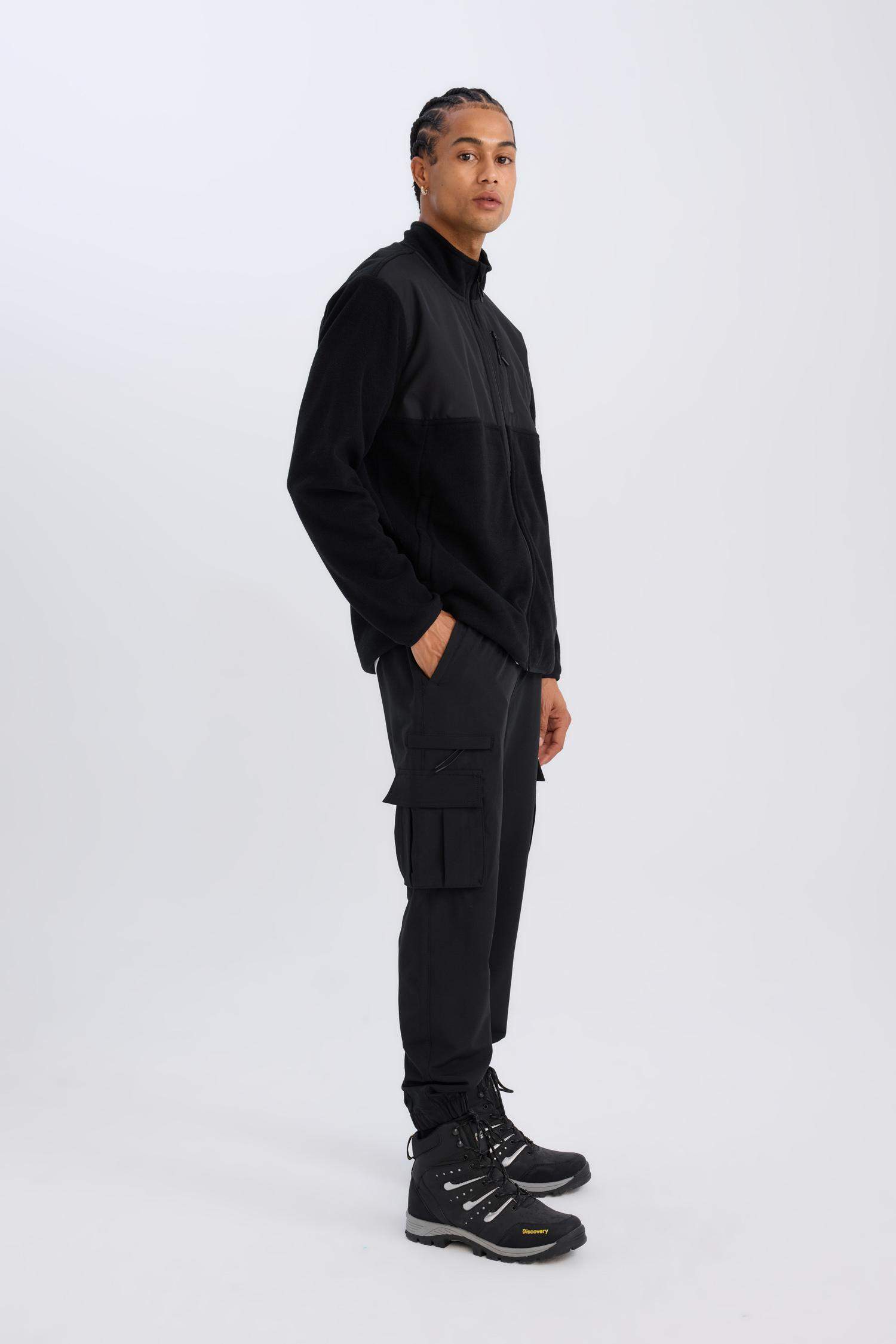 Sporcu Jogger Eşofman Altı Slim Fit Dar Kesim Dokuma Kargo Cepli Standart Paça