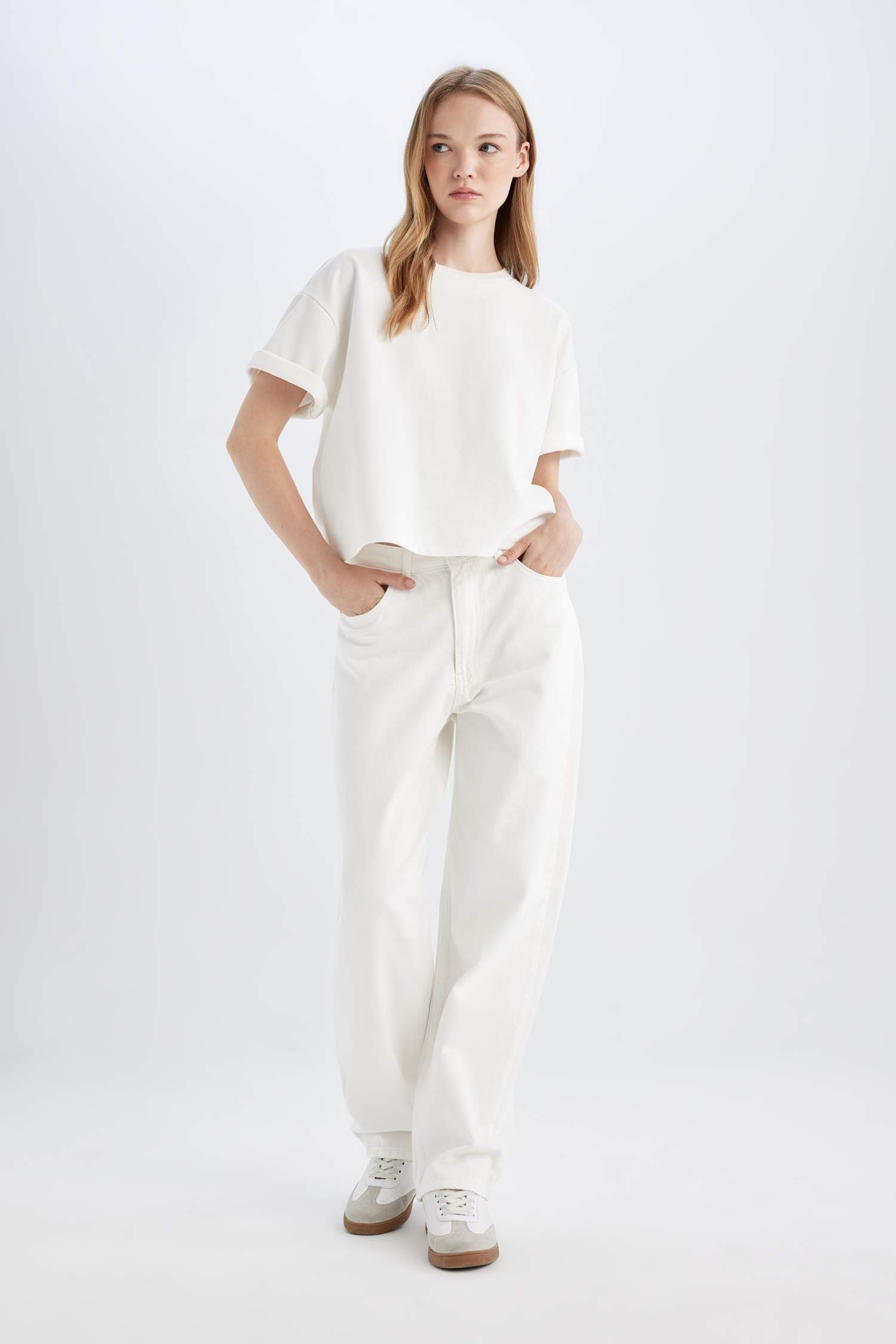 Balloon Fit Baggy High Waist Long Jeans