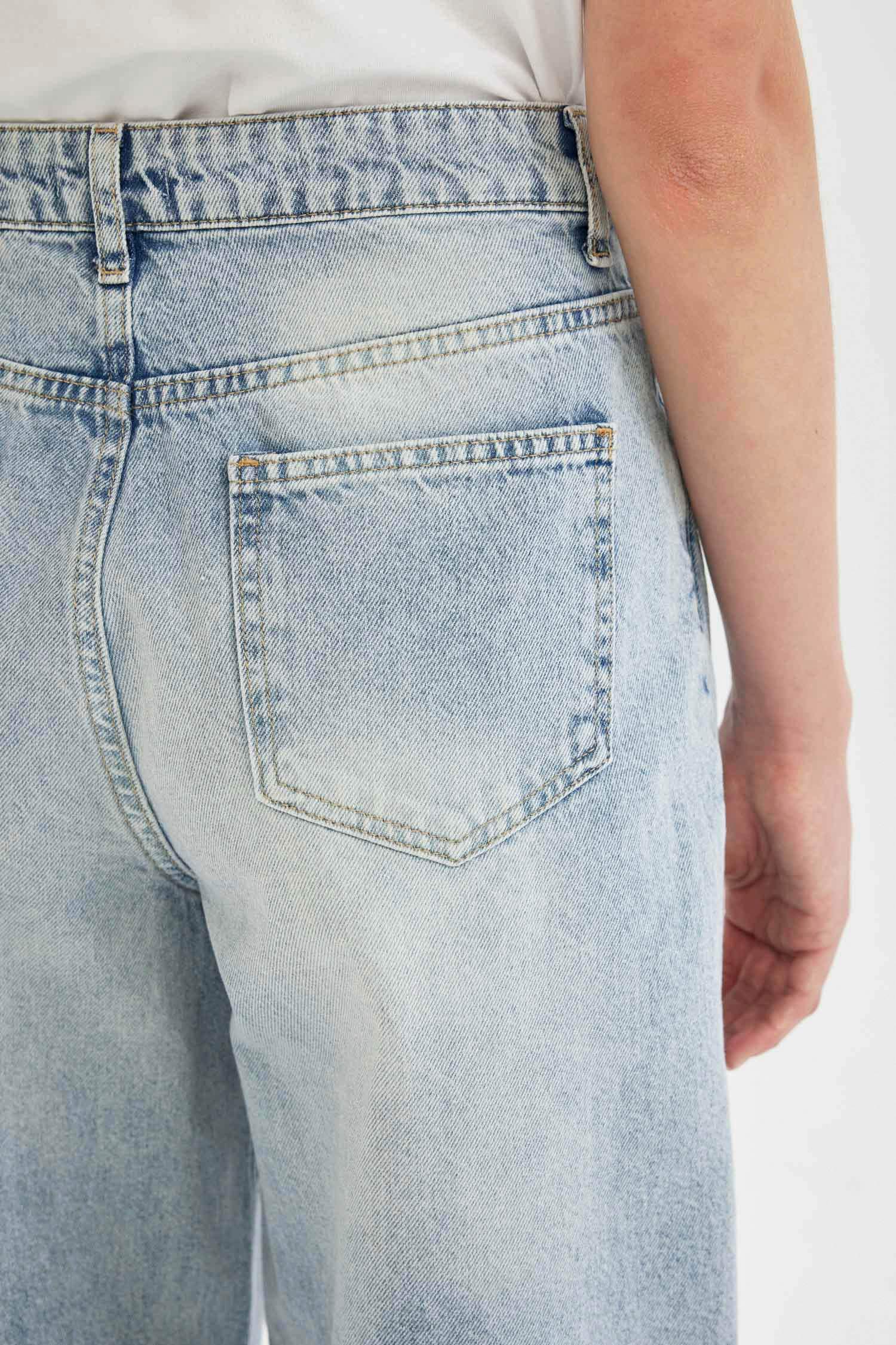 Pantalon Jean Baggy Ample Coupe Ballon Taille Haute et Longueur Cheville