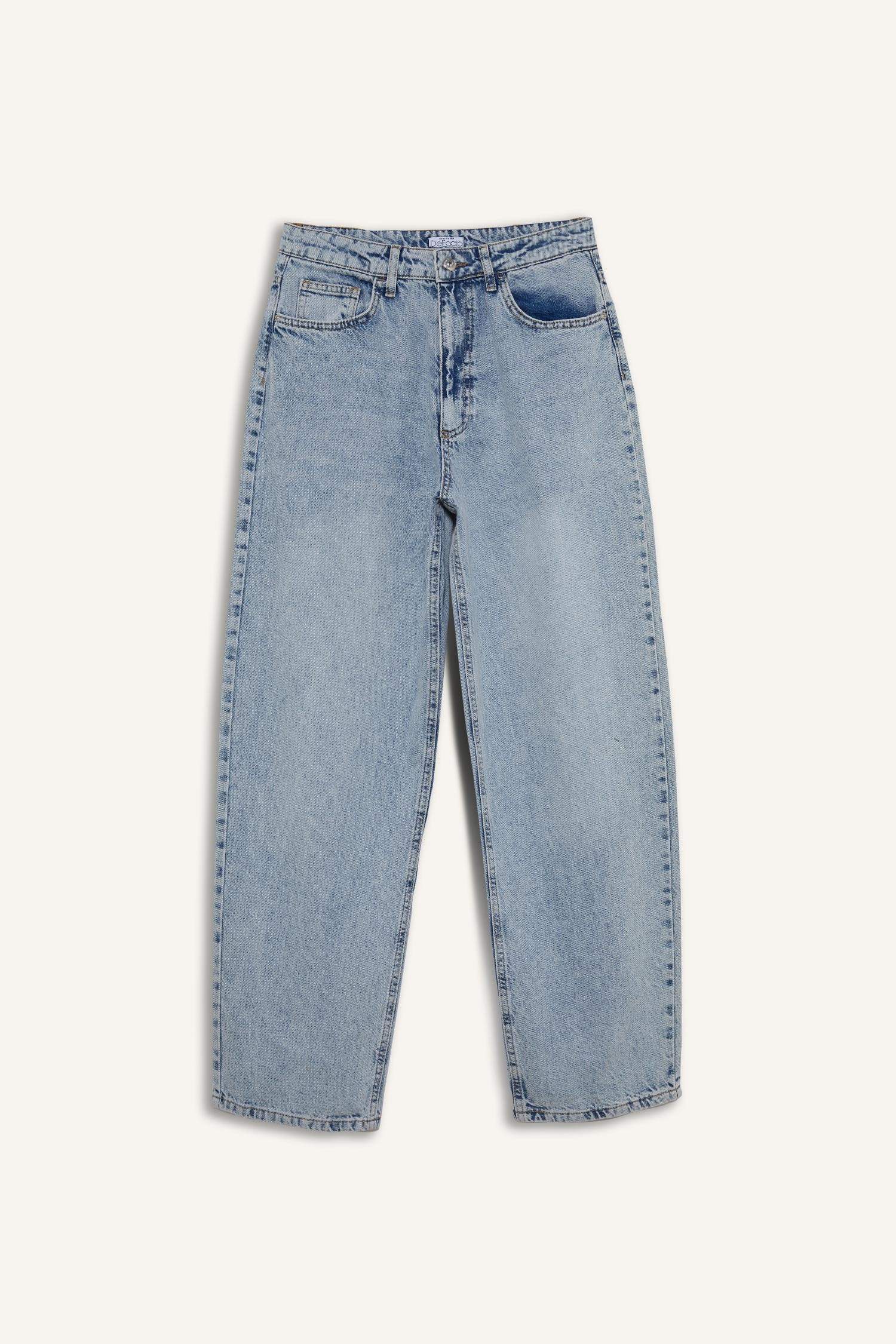 Pantalon Jean Baggy Ample Coupe Ballon Taille Haute et Longueur Cheville