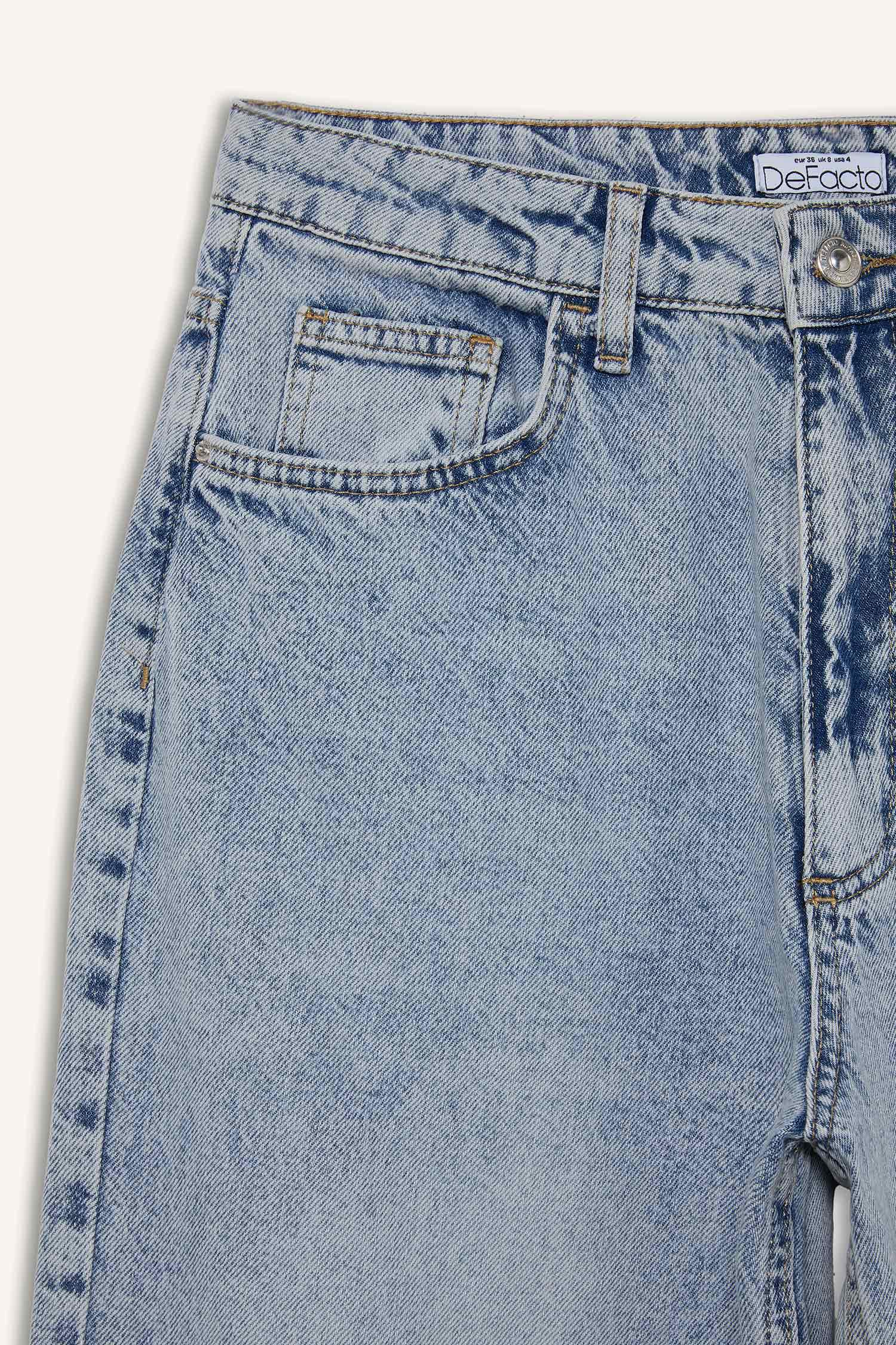 Pantalon Jean Baggy Ample Coupe Ballon Taille Haute et Longueur Cheville