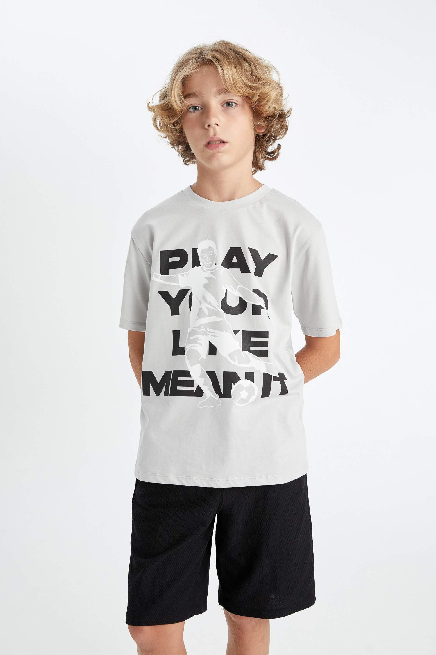 Erkek Çocuk 2'li Takım Baskılı Kısa Kollu Tişört Şort